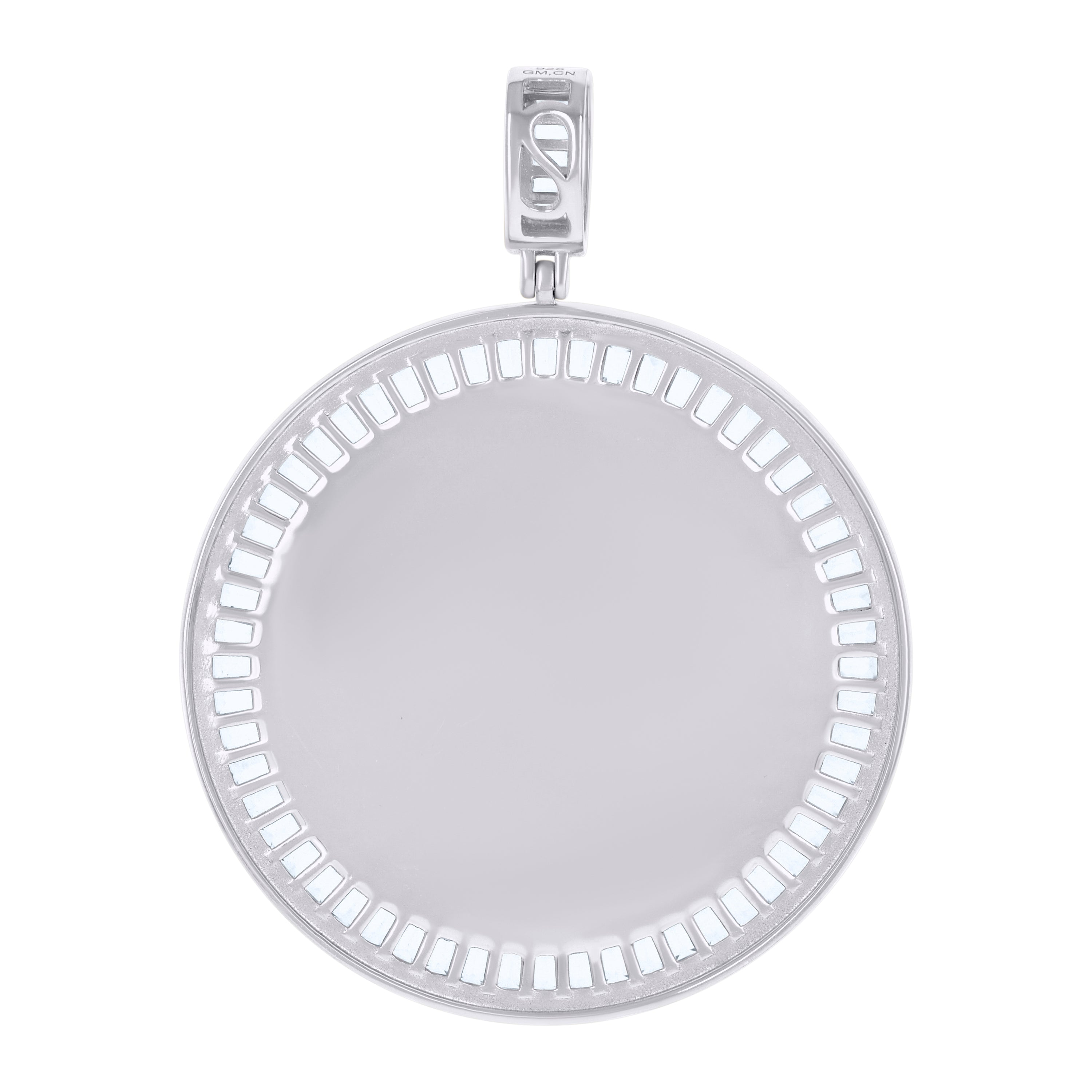 925 Sterling Silver Unisex Cubic-Zirconia Picture Frame Pendant