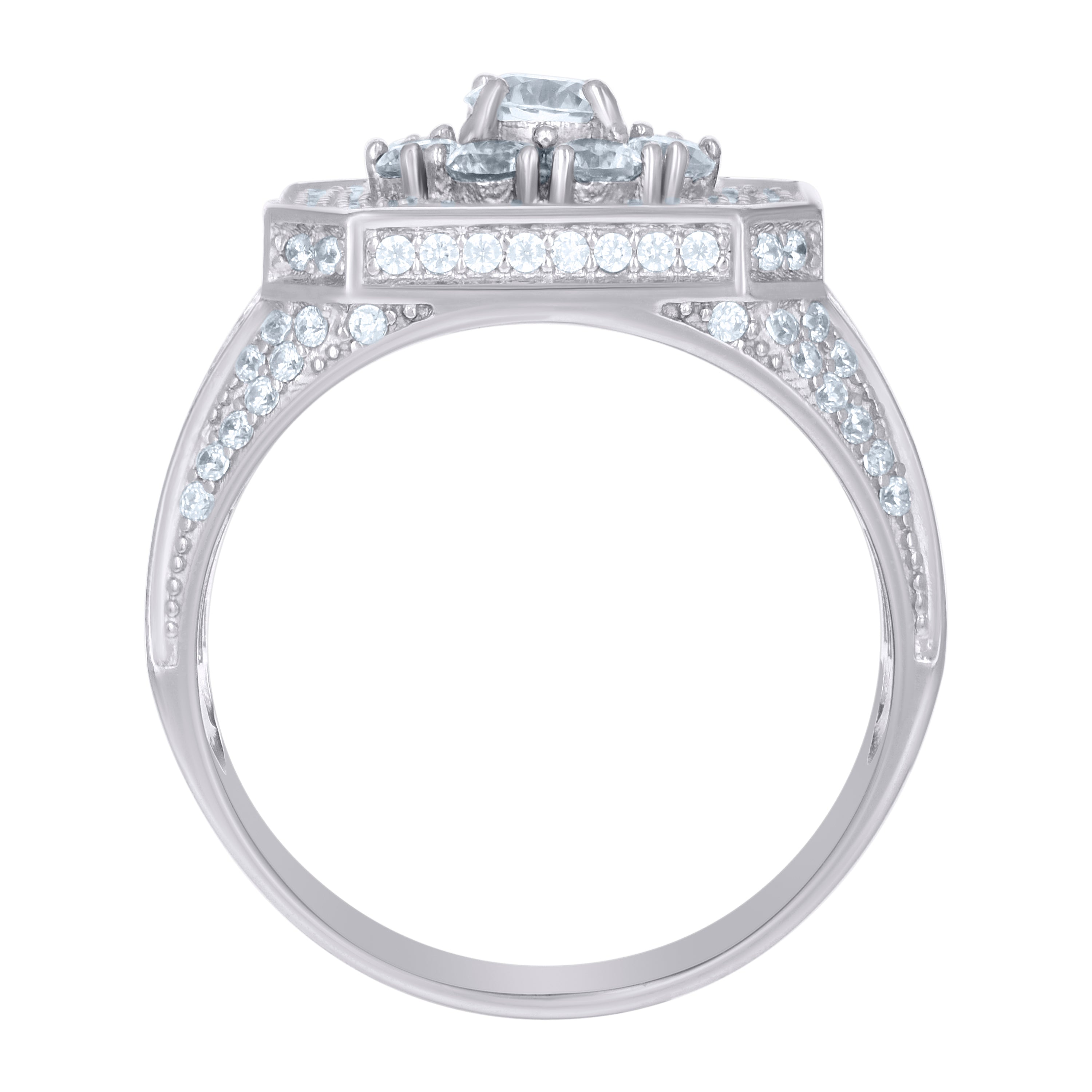 925 Sterling Silver Mens Cubic-Zirconia Fashion Ring