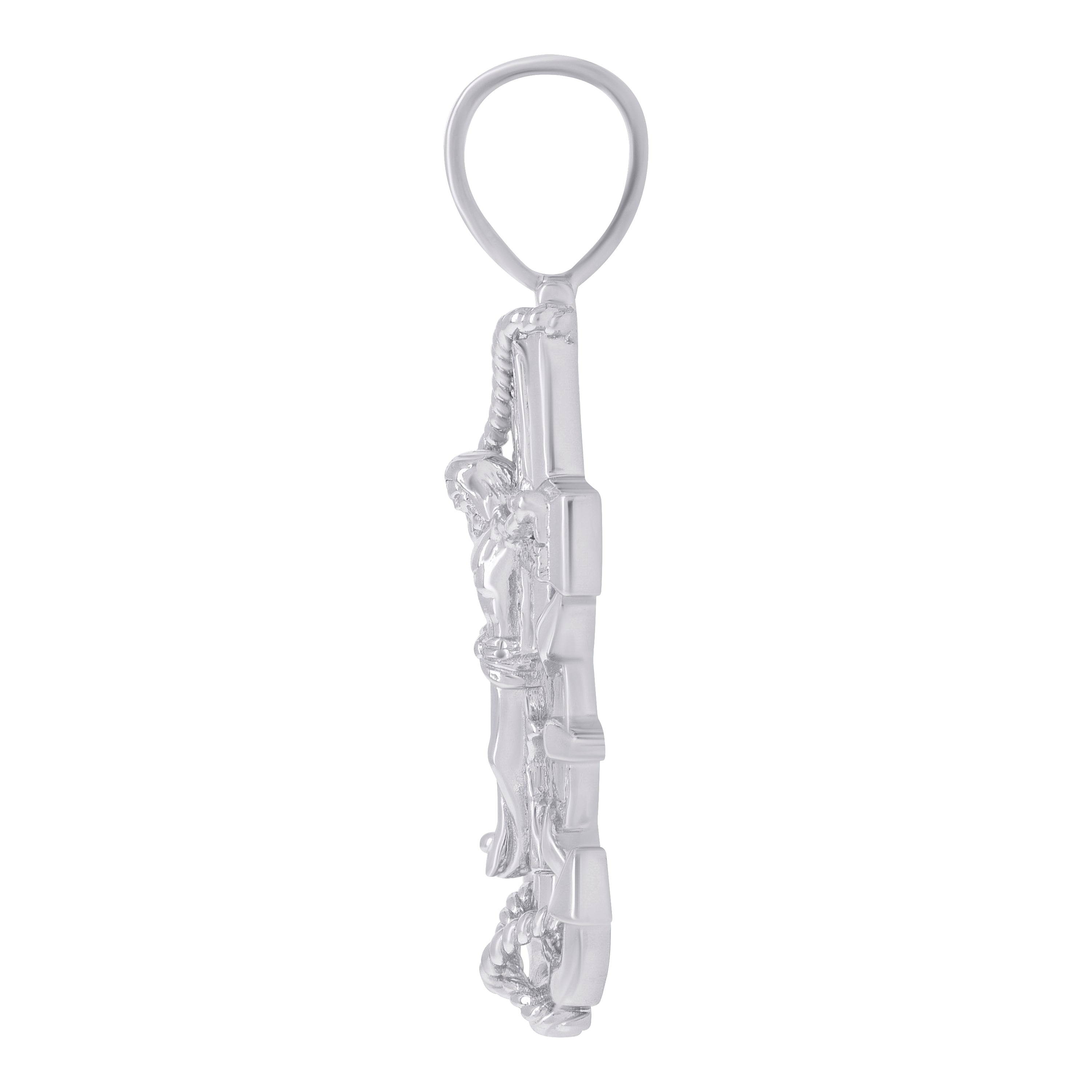 925 Sterling Silver Mens Anchor Crucifix Religious Charm Pendant