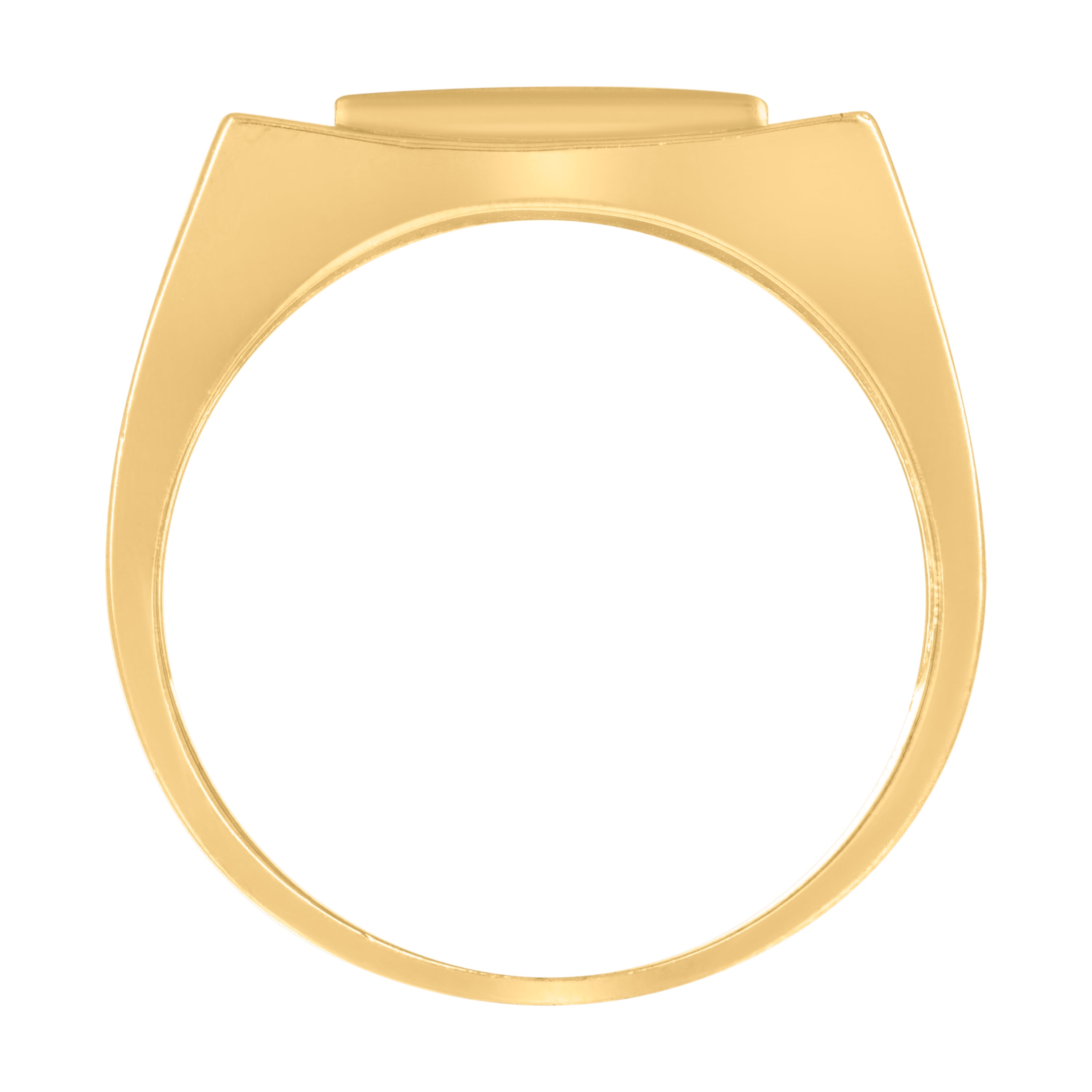 925 Sterling Silver Yellow-tone Mens Cubic-Zirconia Square Fashion Ring