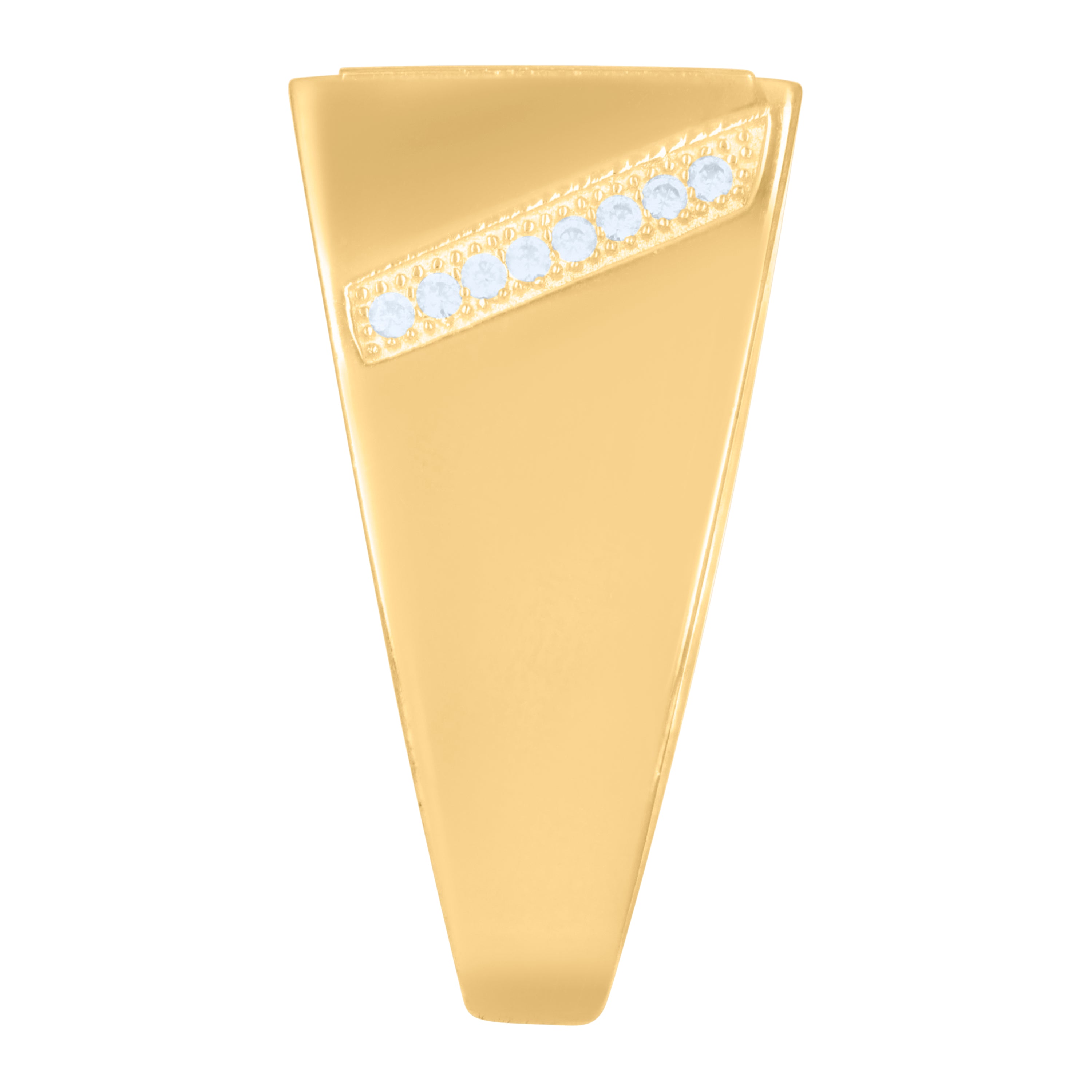 925 Sterling Silver Yellow-tone Mens Cubic-Zirconia Square Fashion Ring