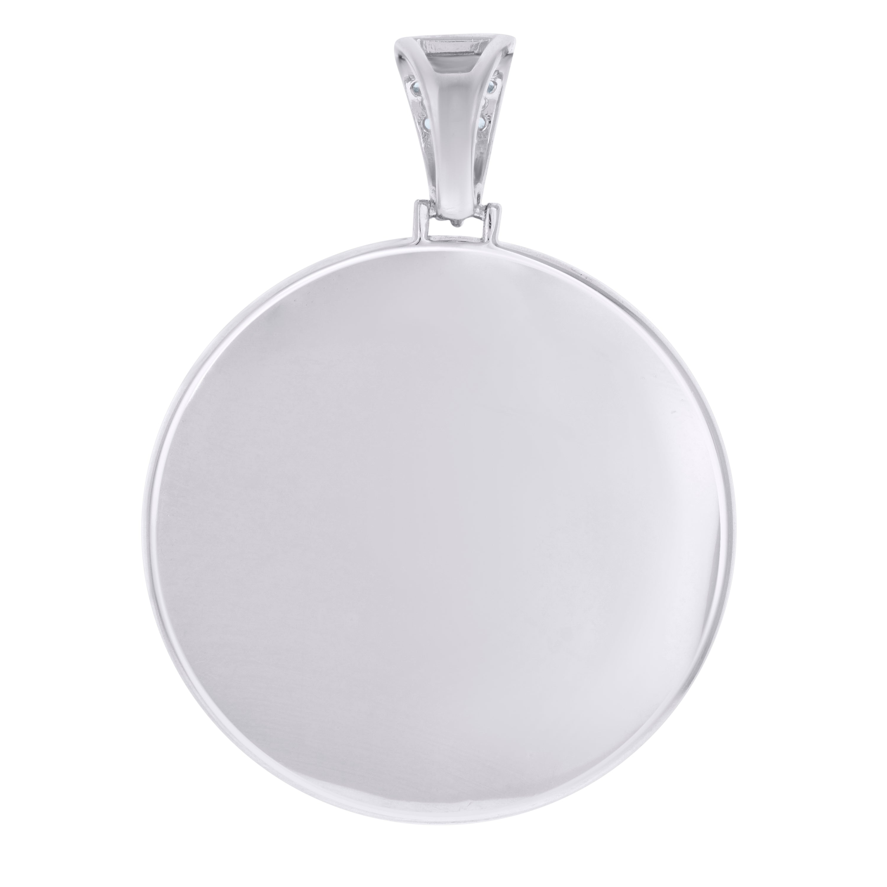 925 Sterling Silver Men Cubic-Zirconia Picture Frame Charm Pendant