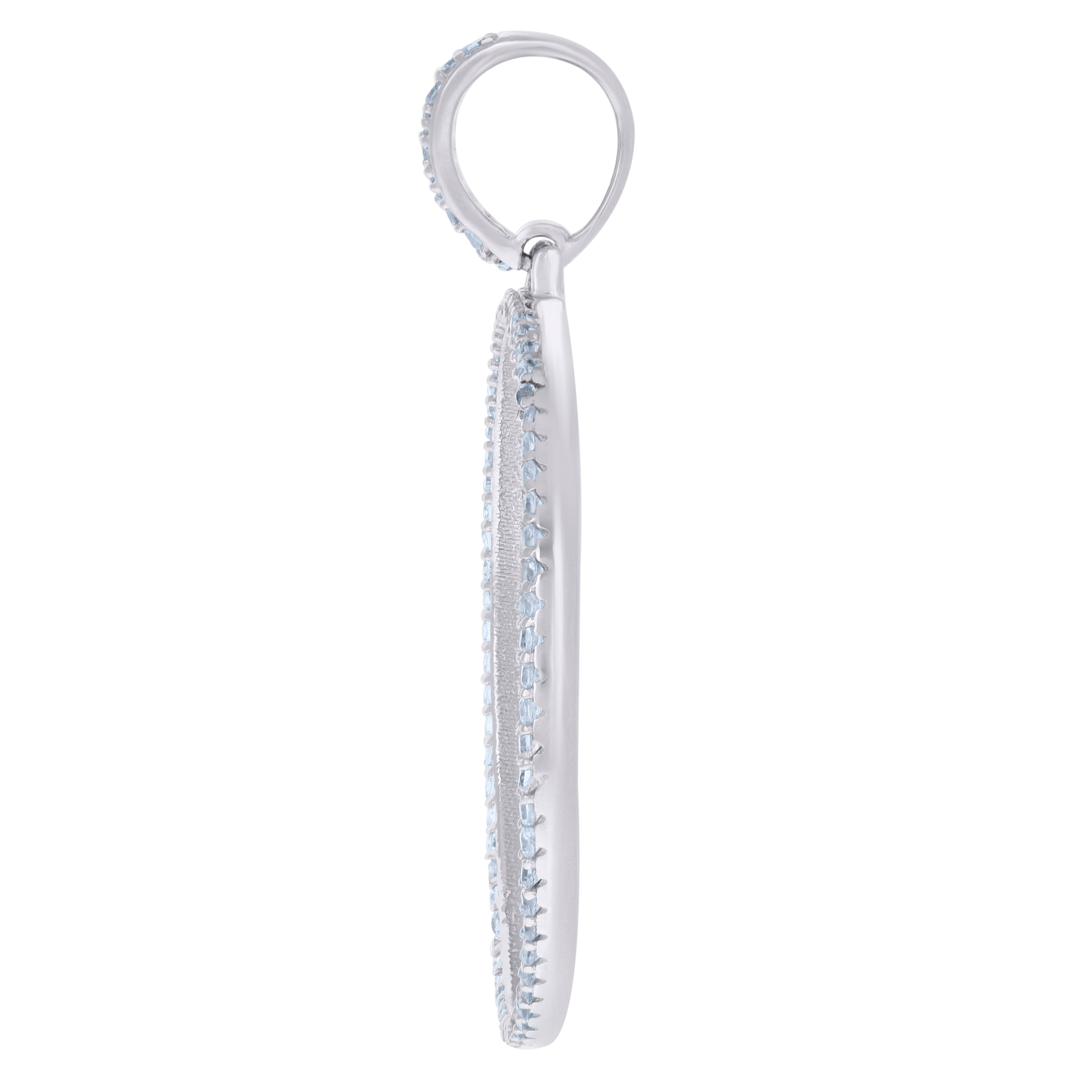 925 Sterling Silver Men Cubic-Zirconia Picture Frame Charm Pendant