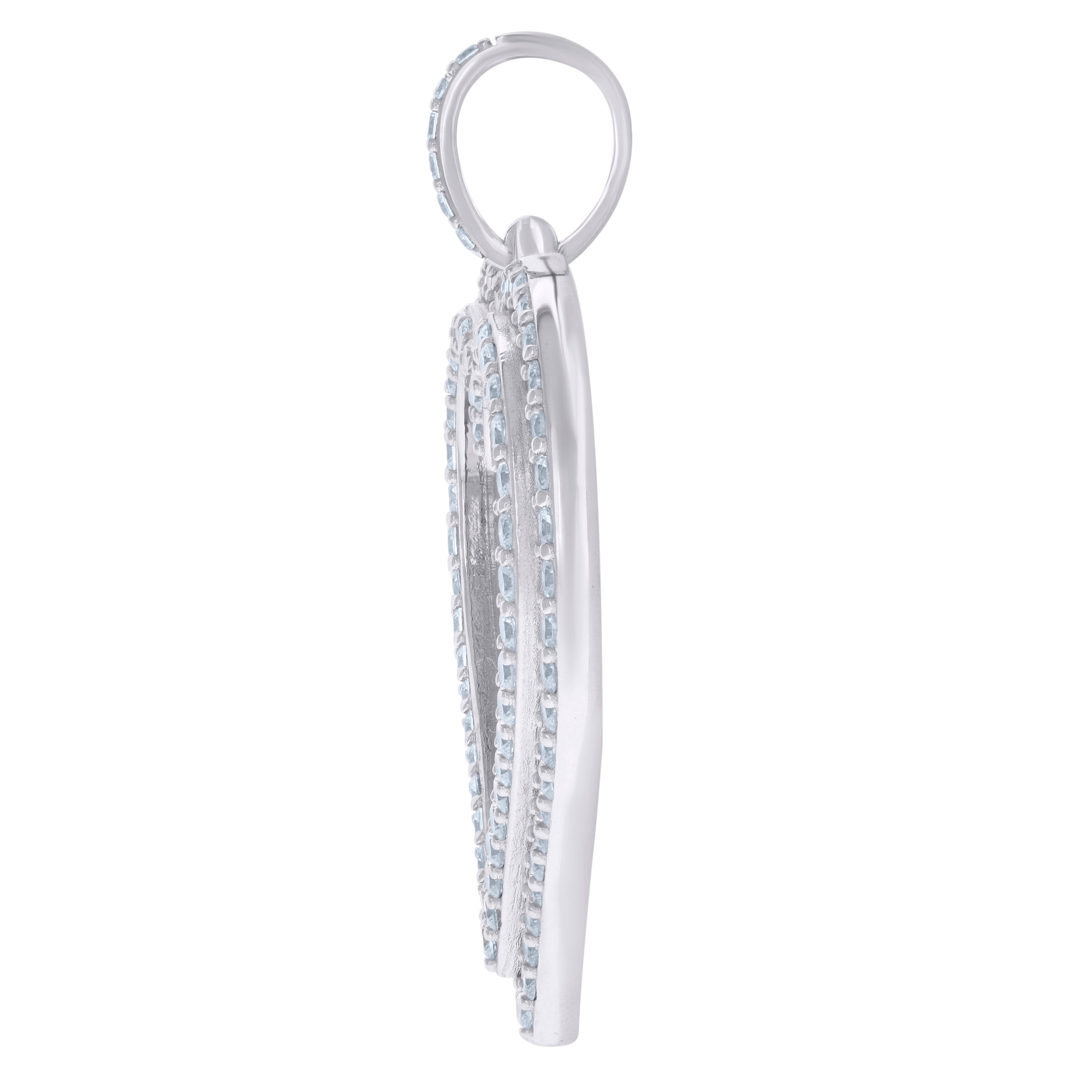 925 Sterling Silver Unisex Cubic-Zirconia Heart Charm Pendant