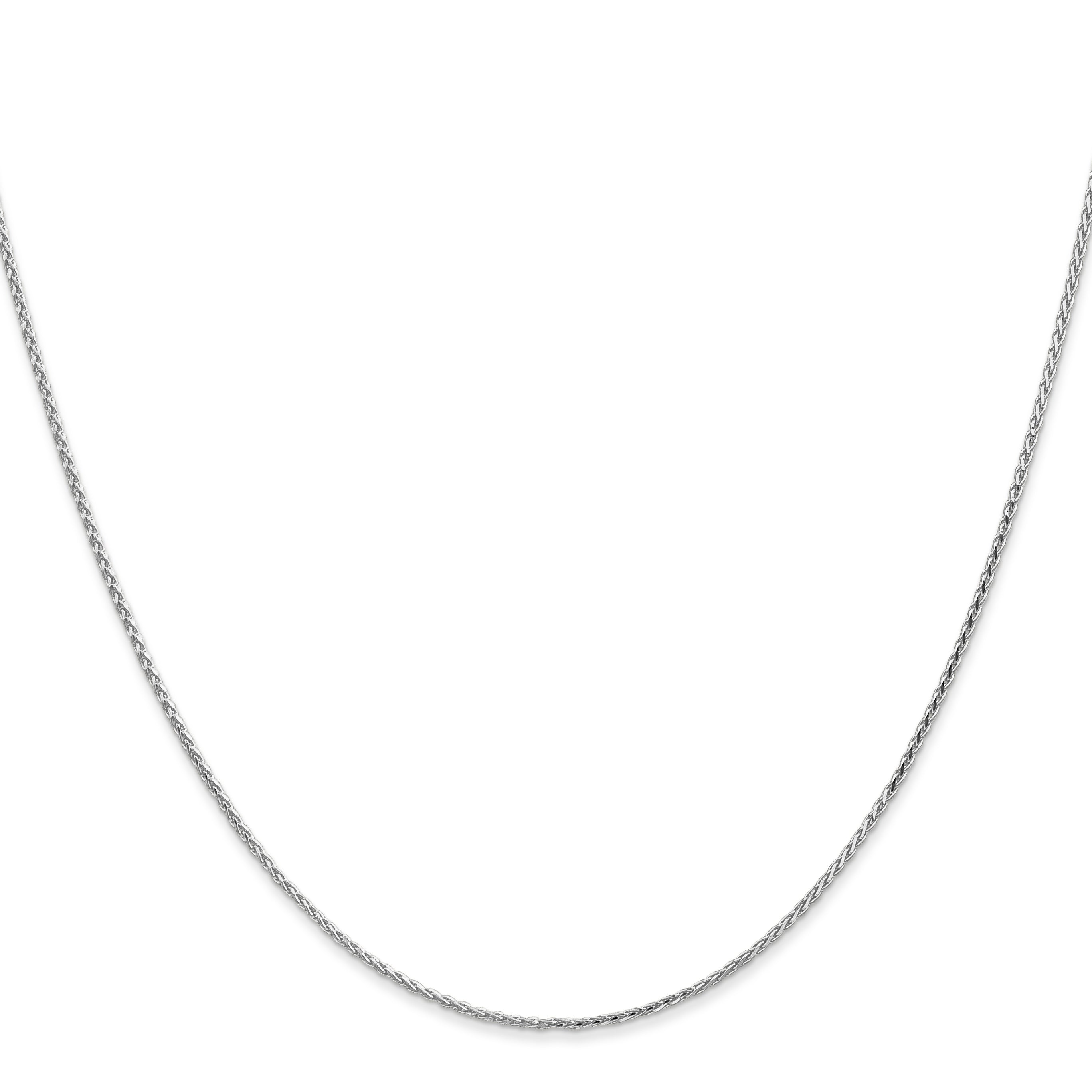 14K White Gold 1.0mm D/C Wheat Chain