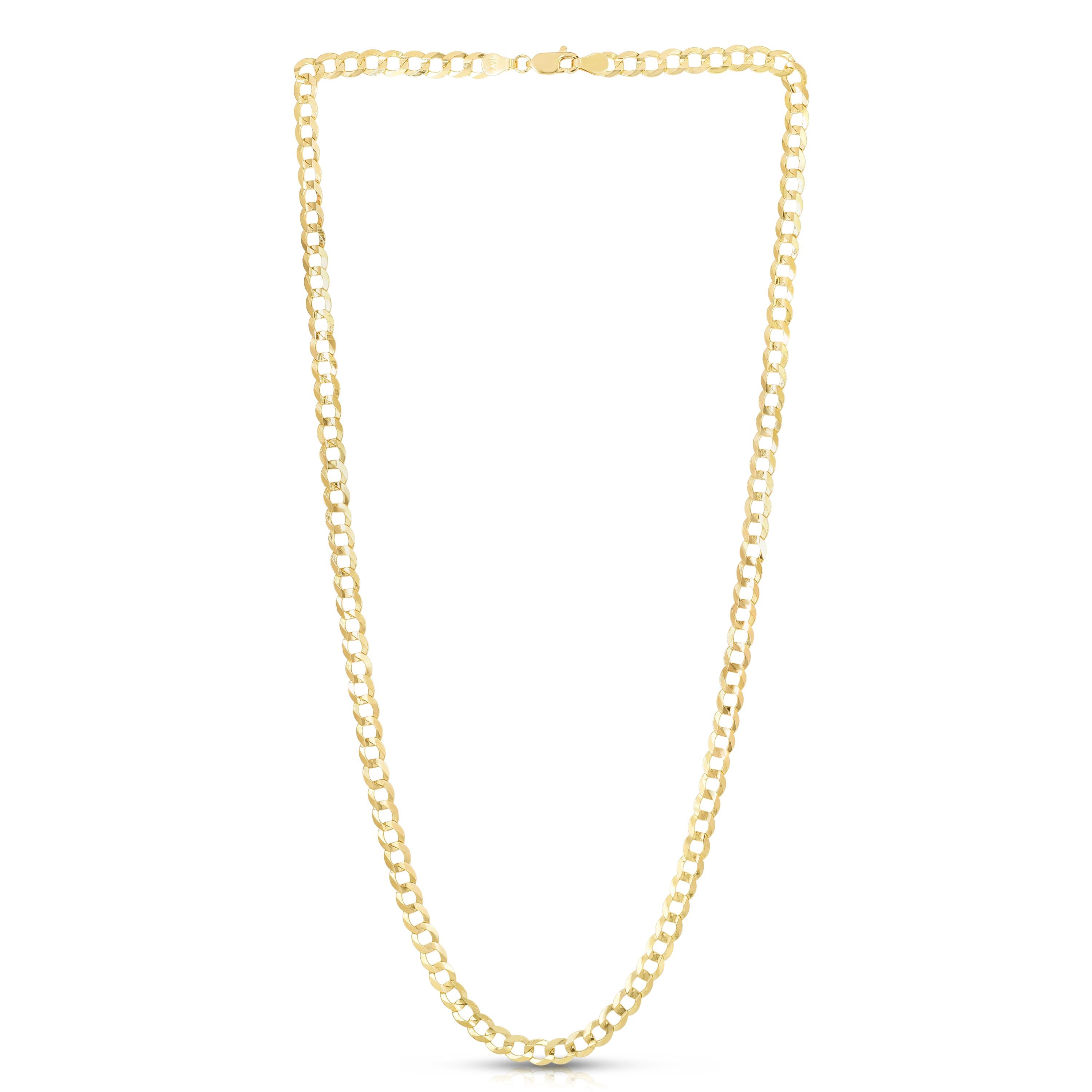 10K Yellow Gold 5.3mm Lite Comfort Curb 24" Chain with Lobster Lock