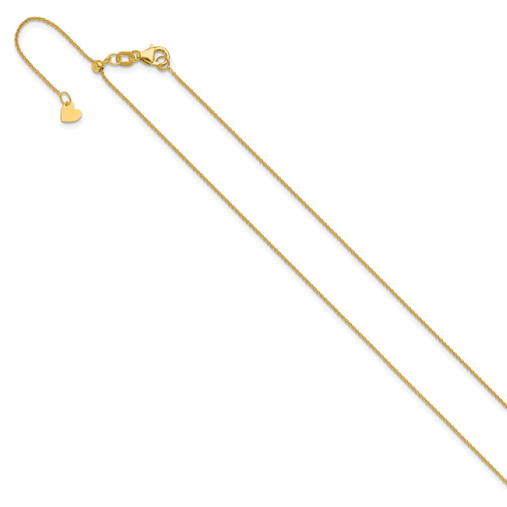 14K Adjustable .7Mm Round Cable Chain