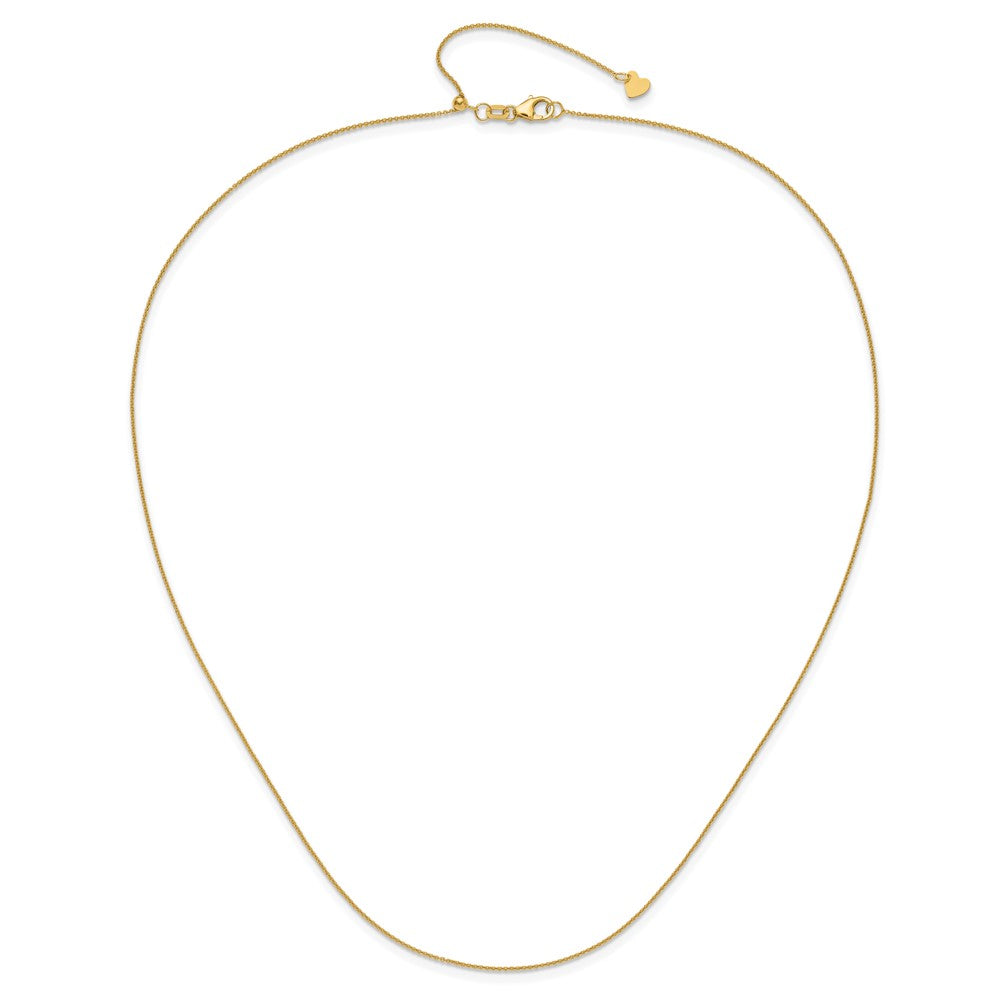 14K Adjustable .7Mm Round Cable Chain