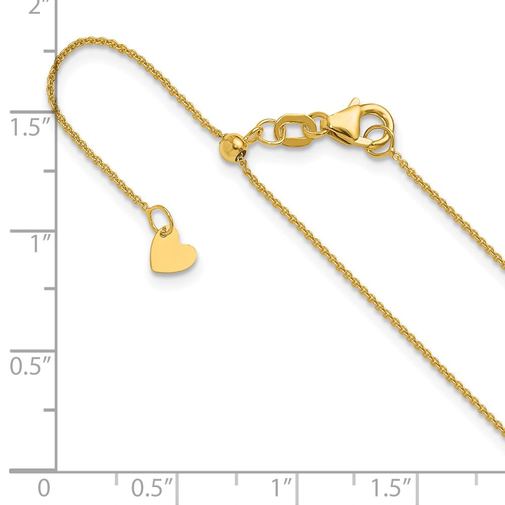 14K Adjustable .7Mm Round Cable Chain