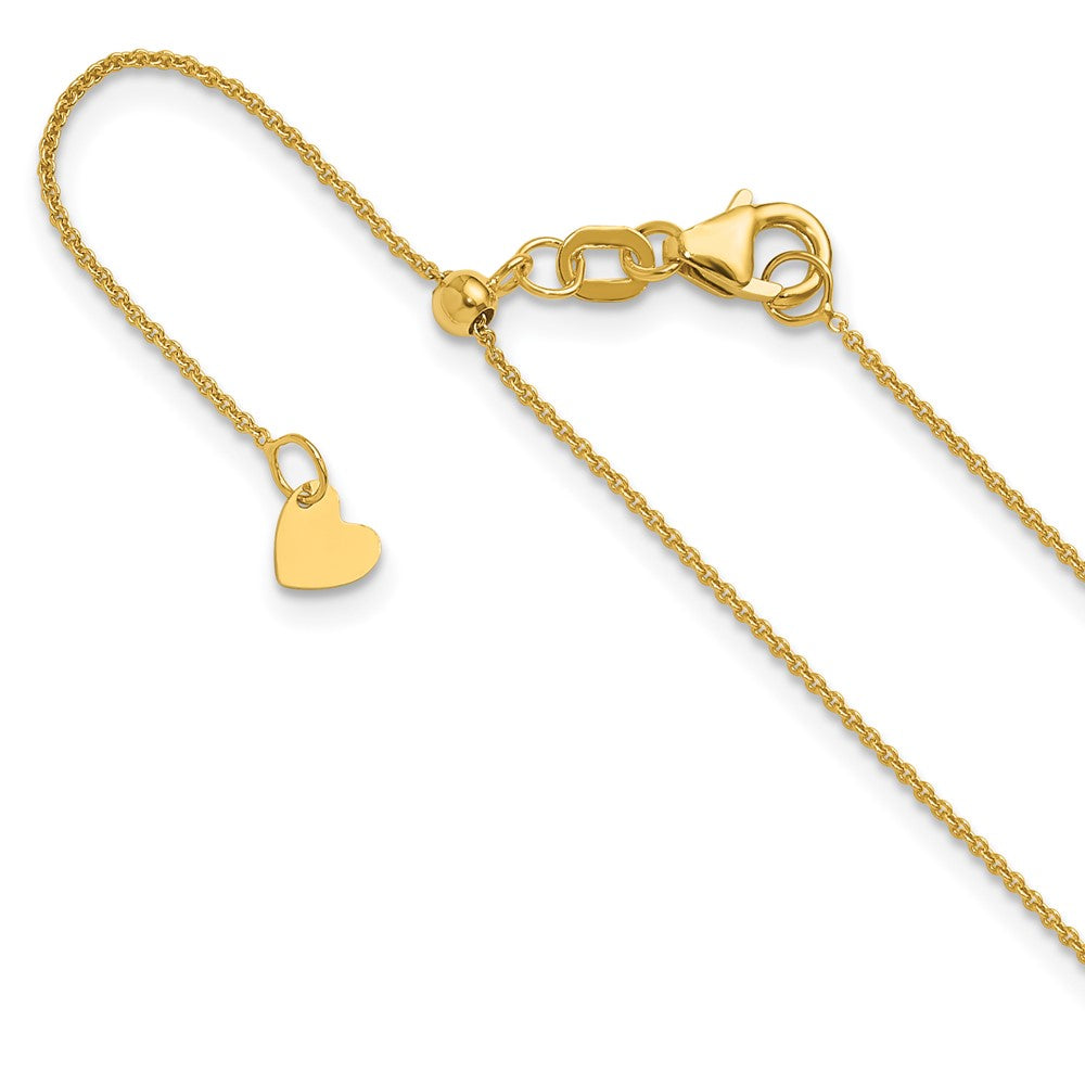 14K Adjustable .7Mm Round Cable Chain