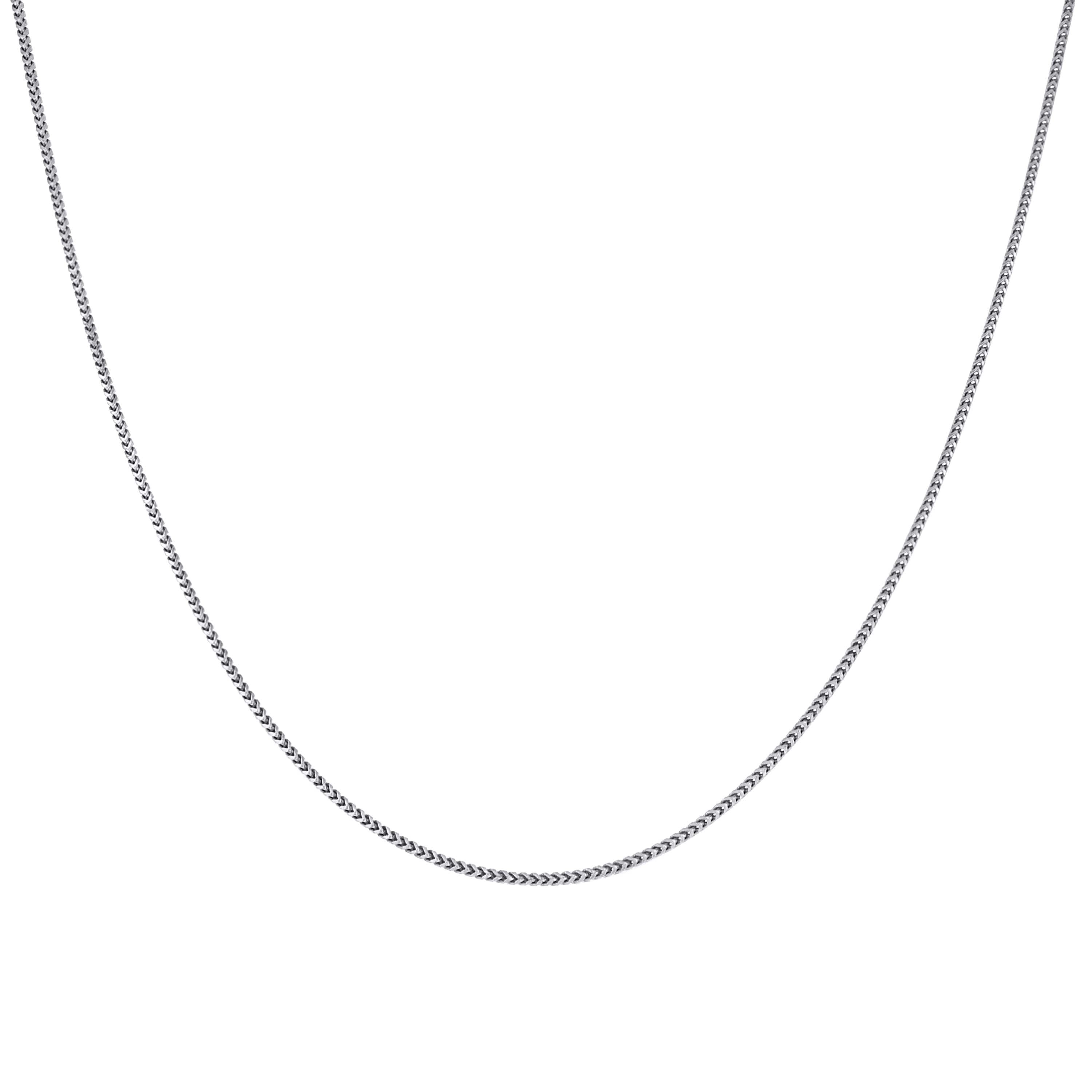 925 Silver Solid Franco Chain Rhodium 030 0.5mm