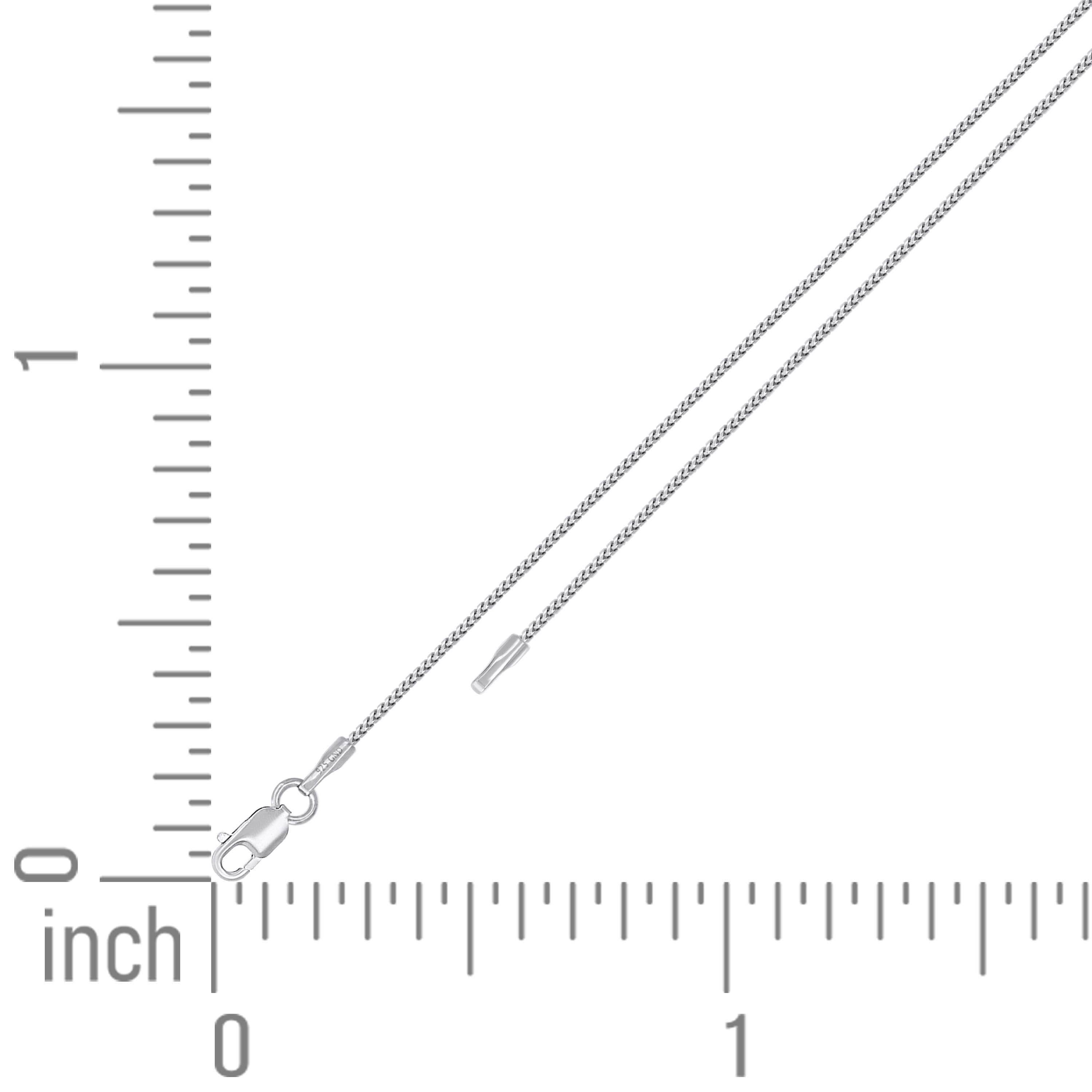 925 Silver Solid Franco Chain Rhodium 030 0.5mm