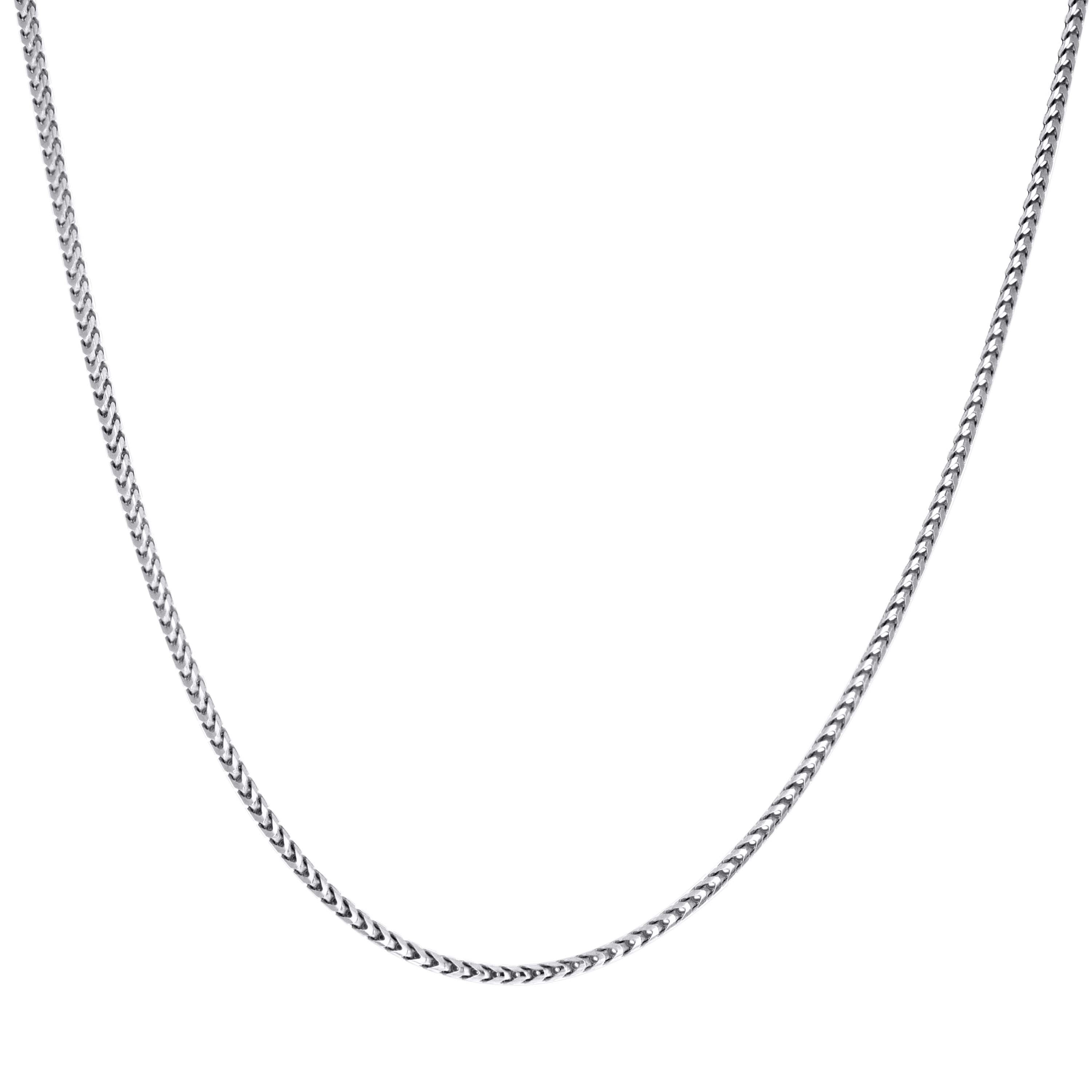 925 Silver Solid Franco Chain Rhodium 030 0.5mm