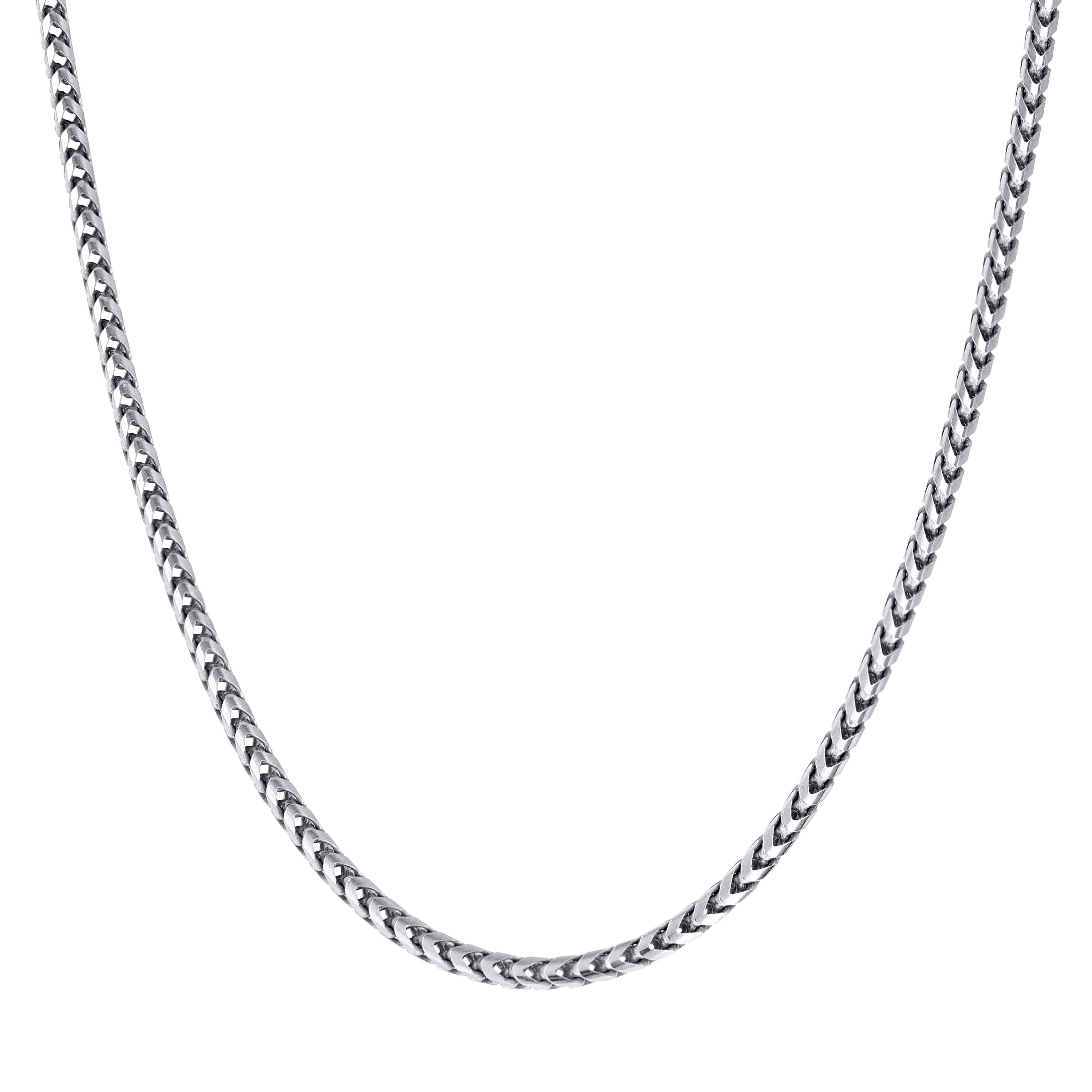 925 Silver Solid Franco Chain Rhodium 030 0.5mm