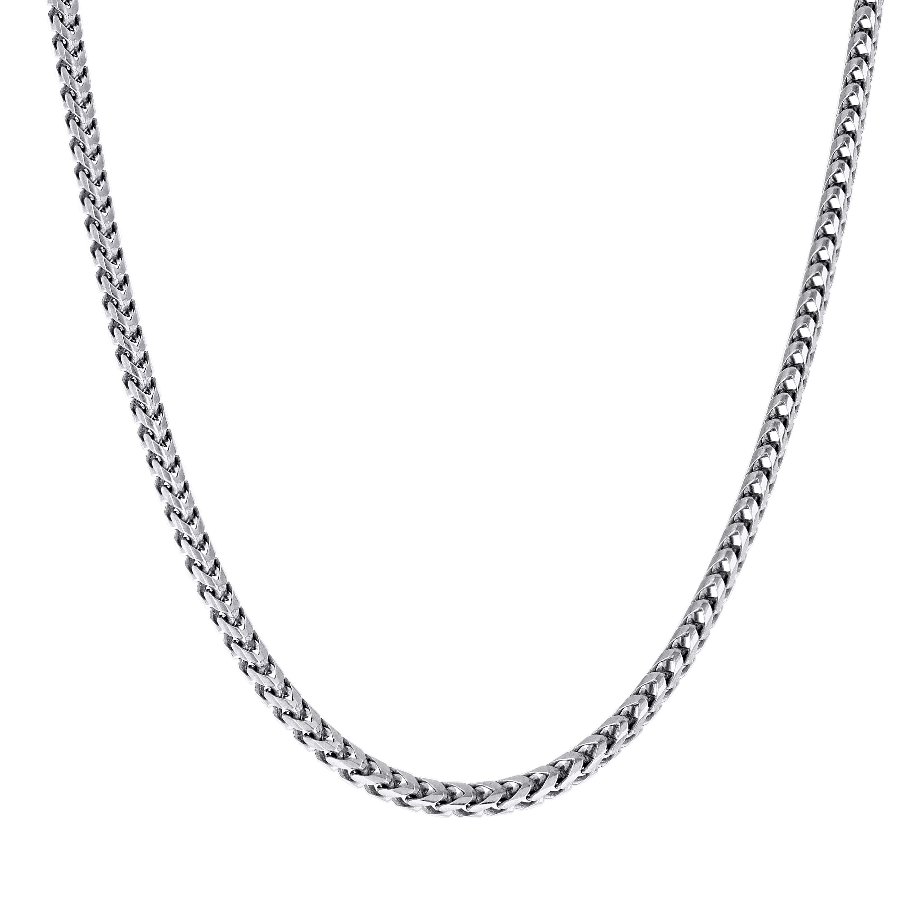 925 Silver Solid Franco Chain Rhodium 030 0.5mm
