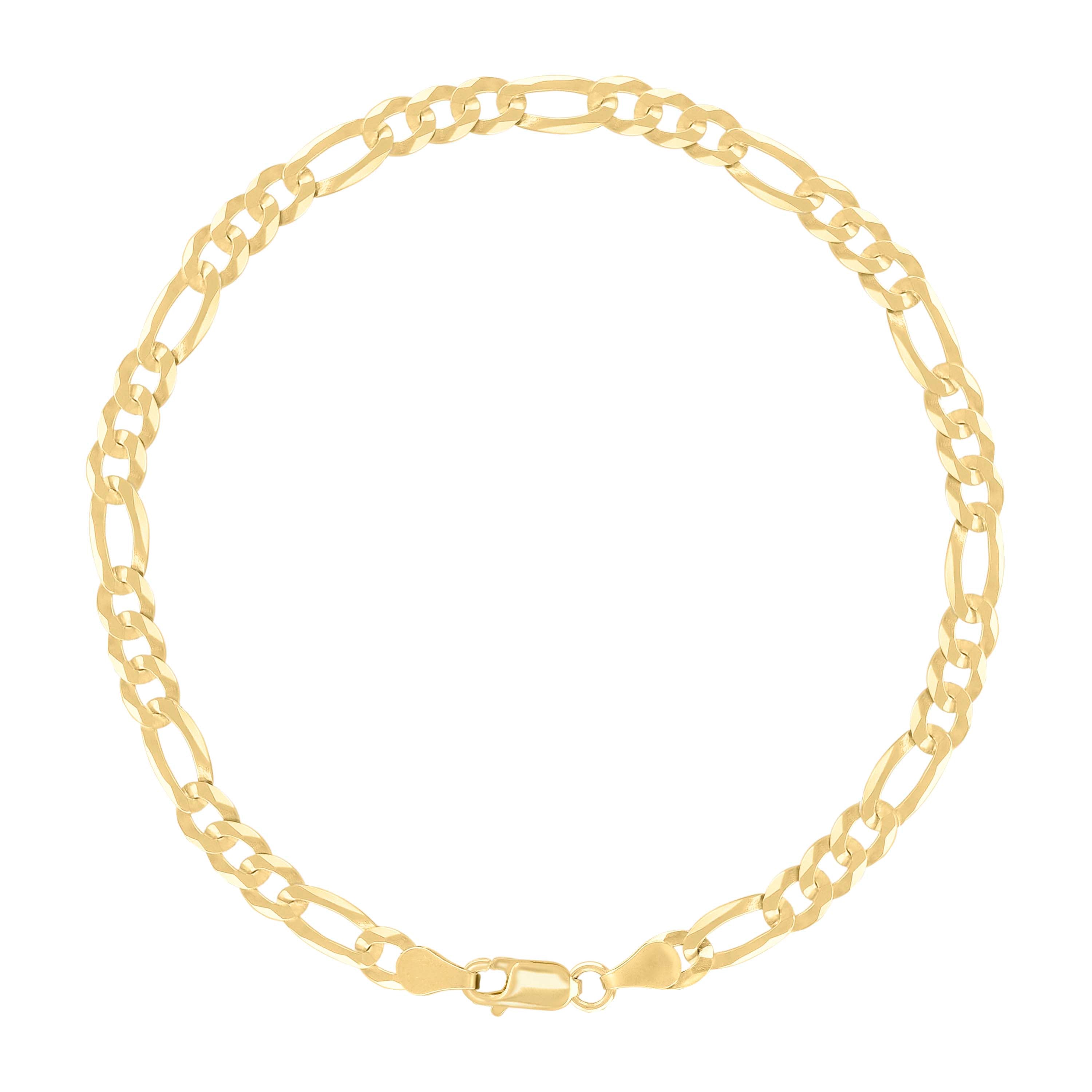 925 Sterling Silver Super Flat Figaro Chain Rhodium Plated 060 2.3mm