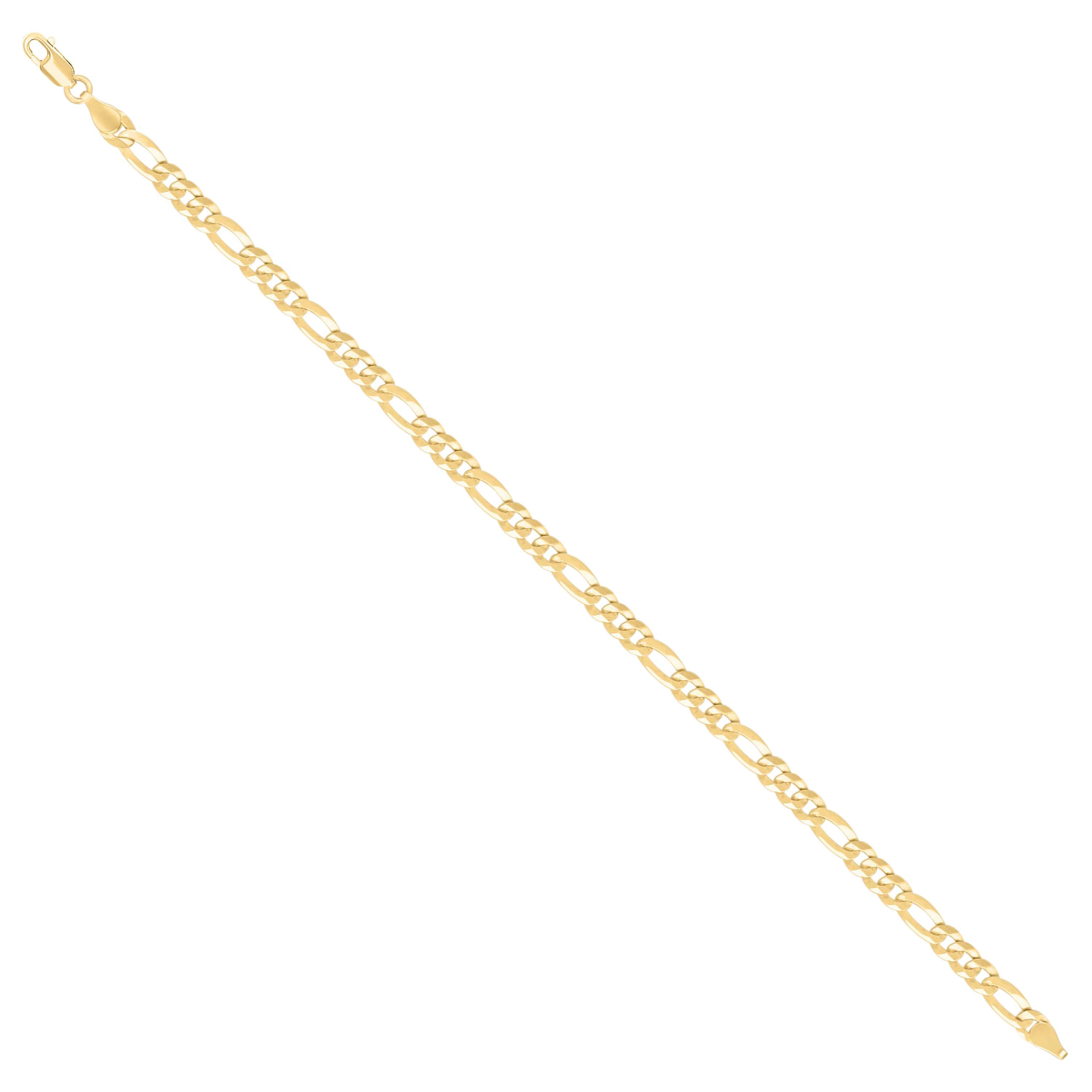 925 Sterling Silver Super Flat Figaro Chain Rhodium Plated 060 2.3mm