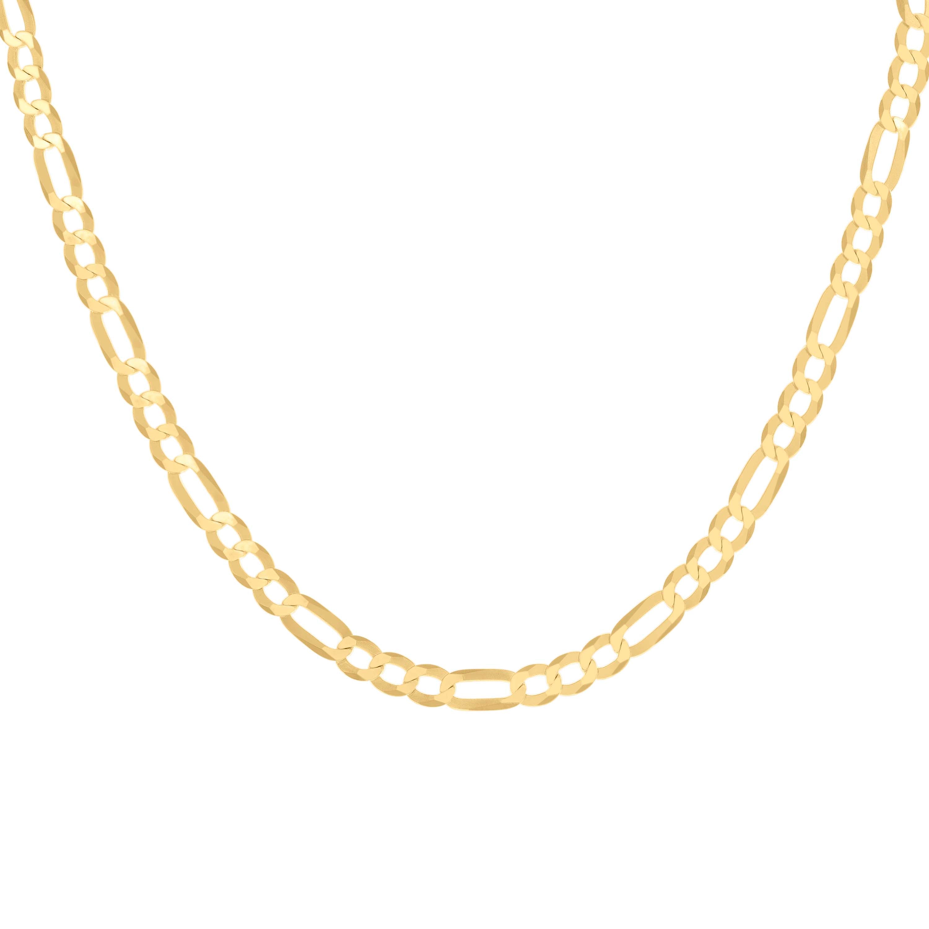 925 Sterling Silver Super Flat Figaro Chain Rhodium Plated 060 2.3mm