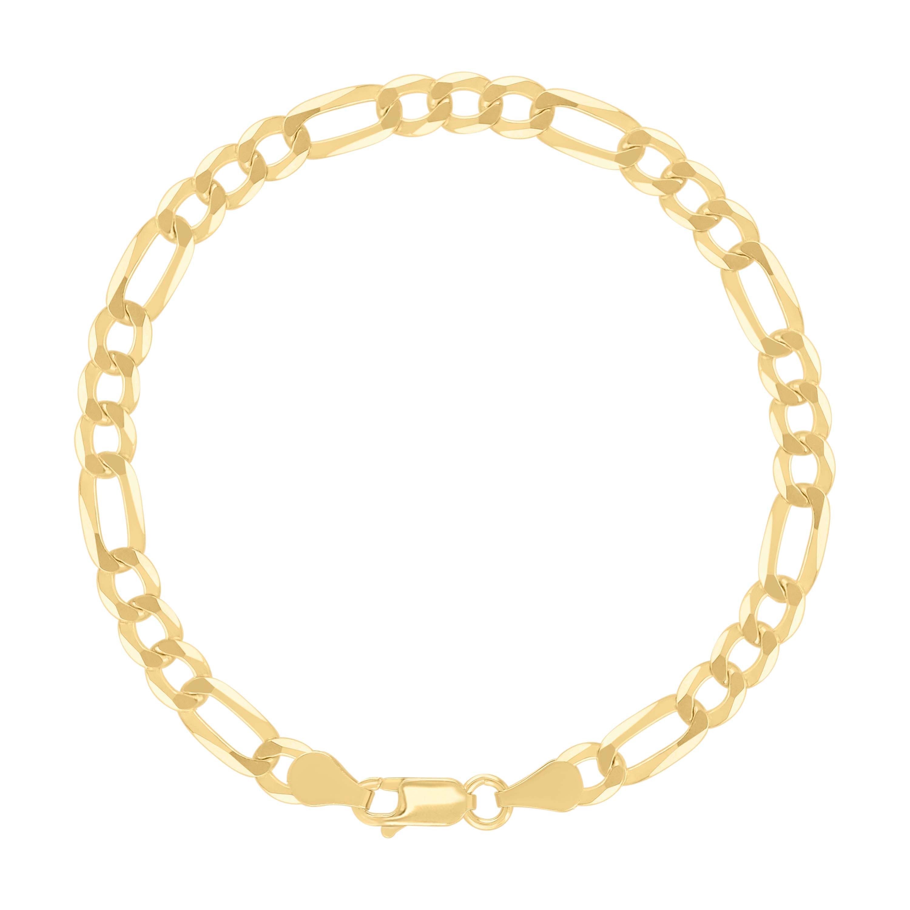 925 Sterling Silver Super Flat Figaro Chain Rhodium Plated 060 2.3mm