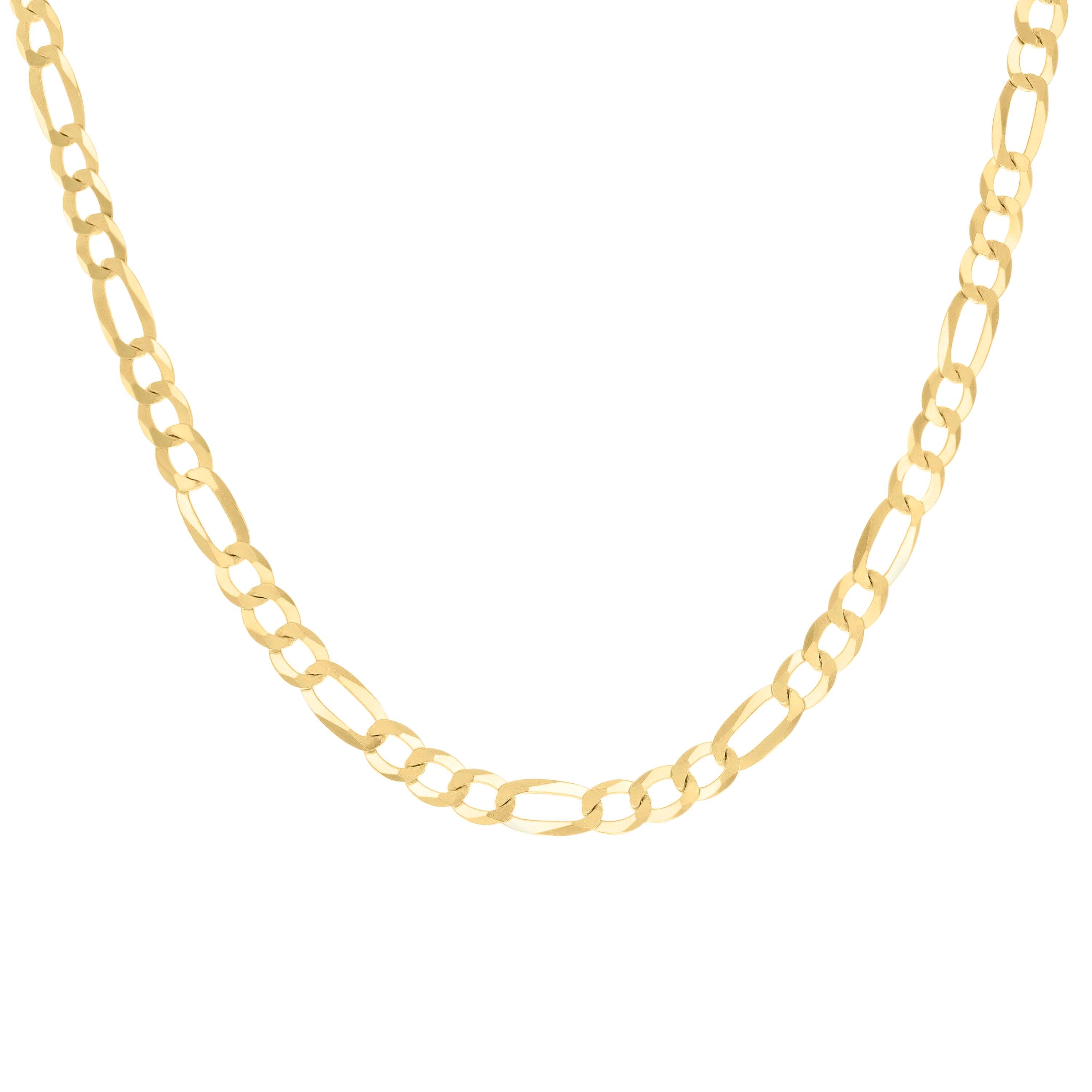 925 Sterling Silver Super Flat Figaro Chain Rhodium Plated 060 2.3mm