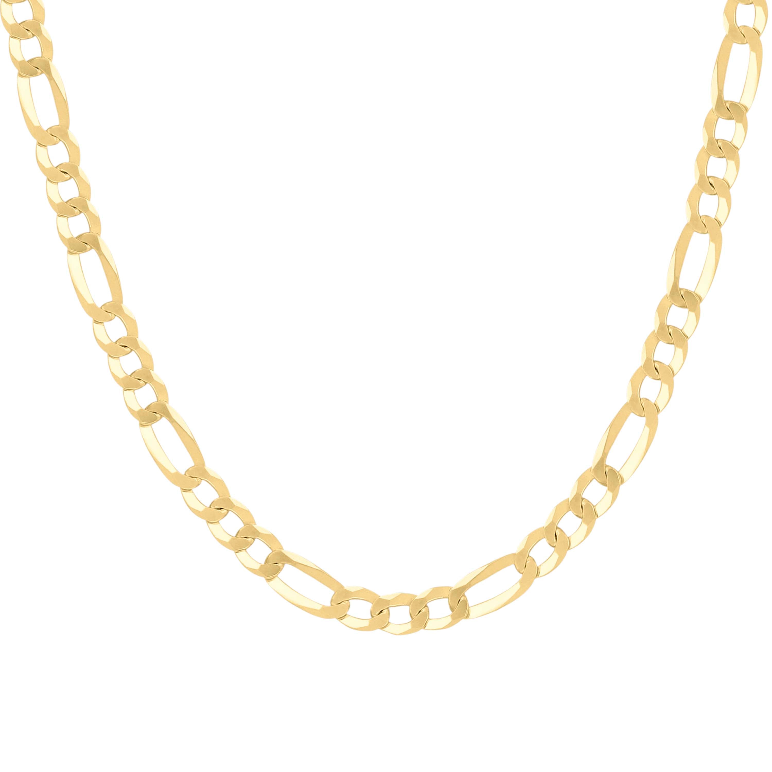 925 Sterling Silver Super Flat Figaro Chain Rhodium Plated 060 2.3mm