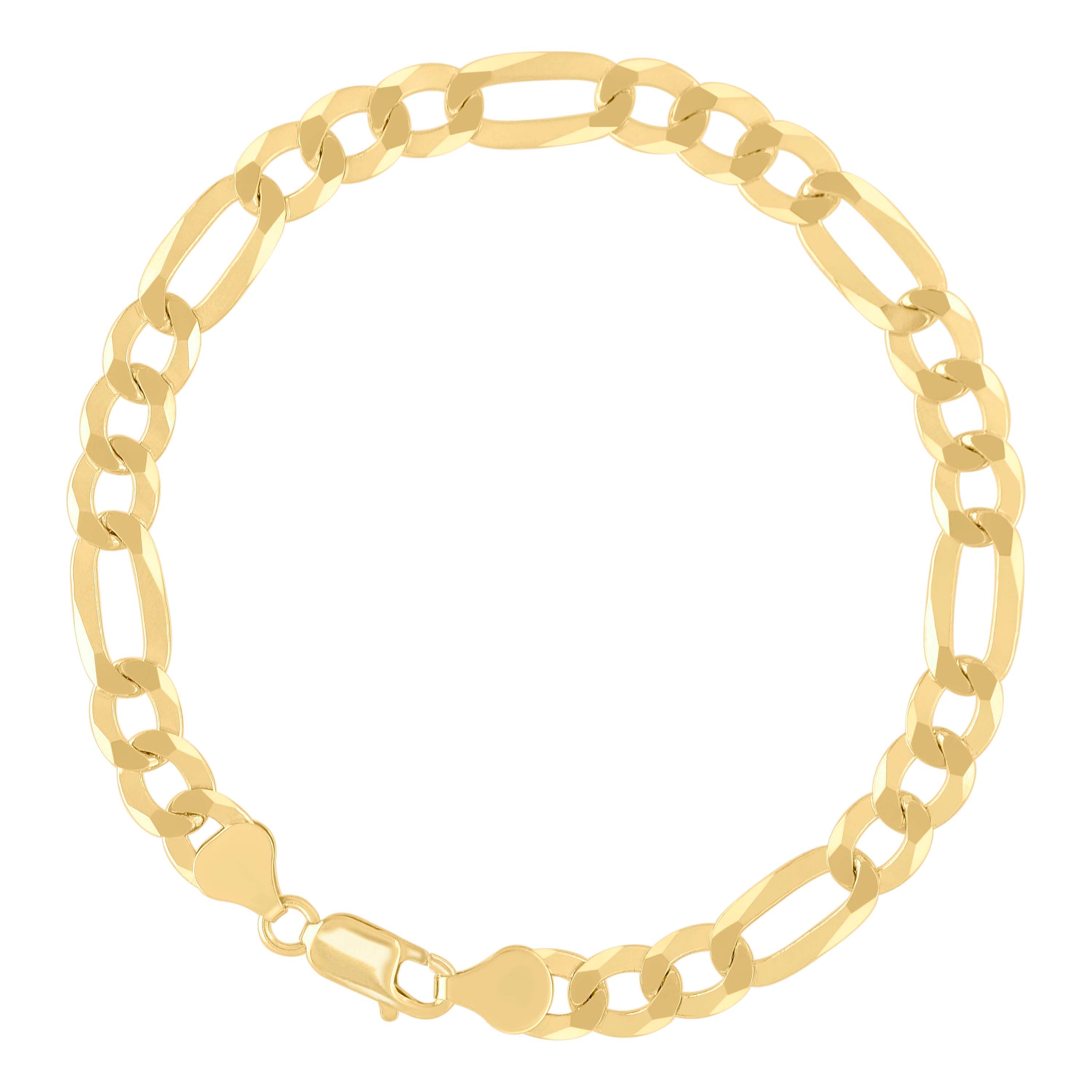 925 Sterling Silver Super Flat Figaro Chain Rhodium Plated 060 2.3mm