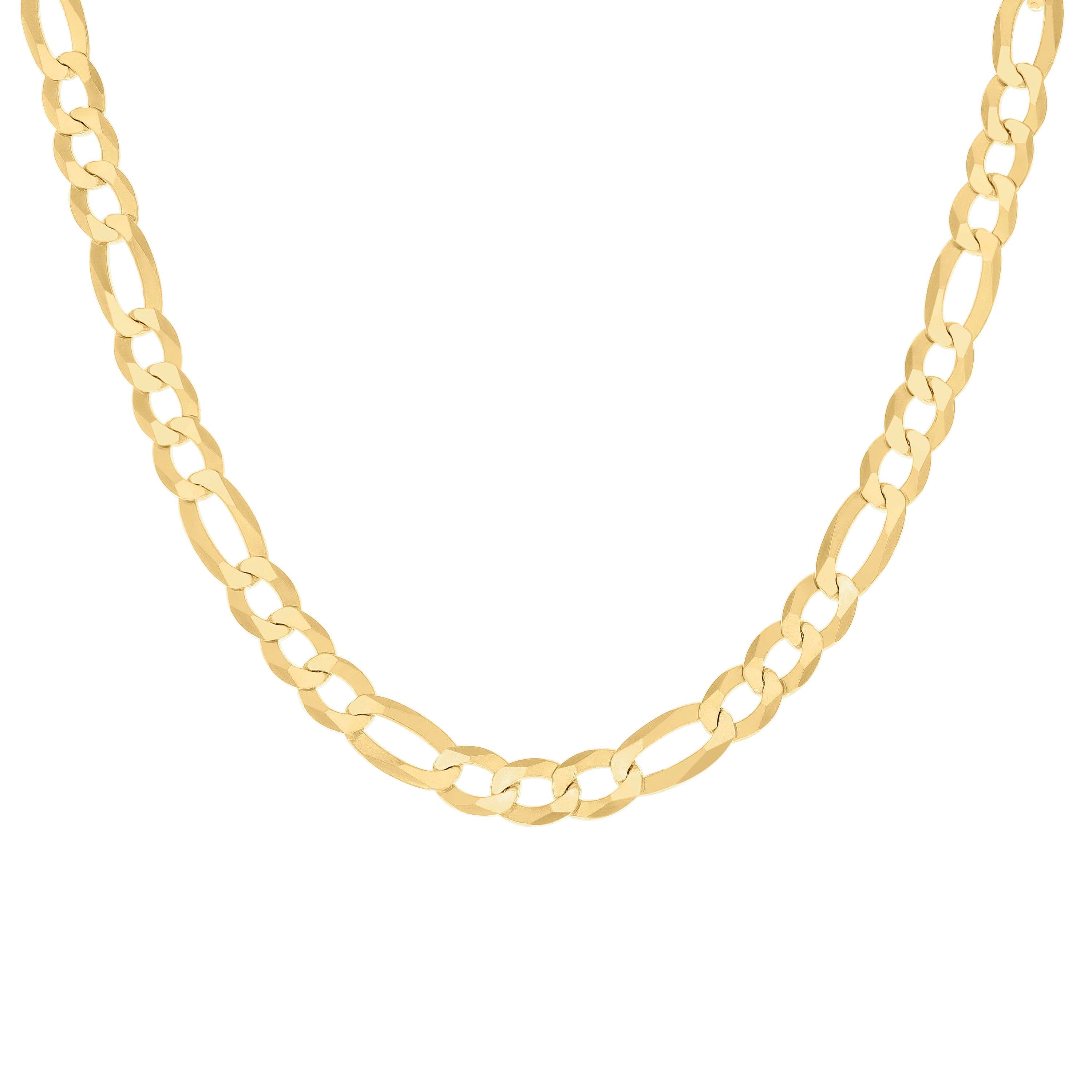 925 Sterling Silver Super Flat Figaro Chain Rhodium Plated 060 2.3mm