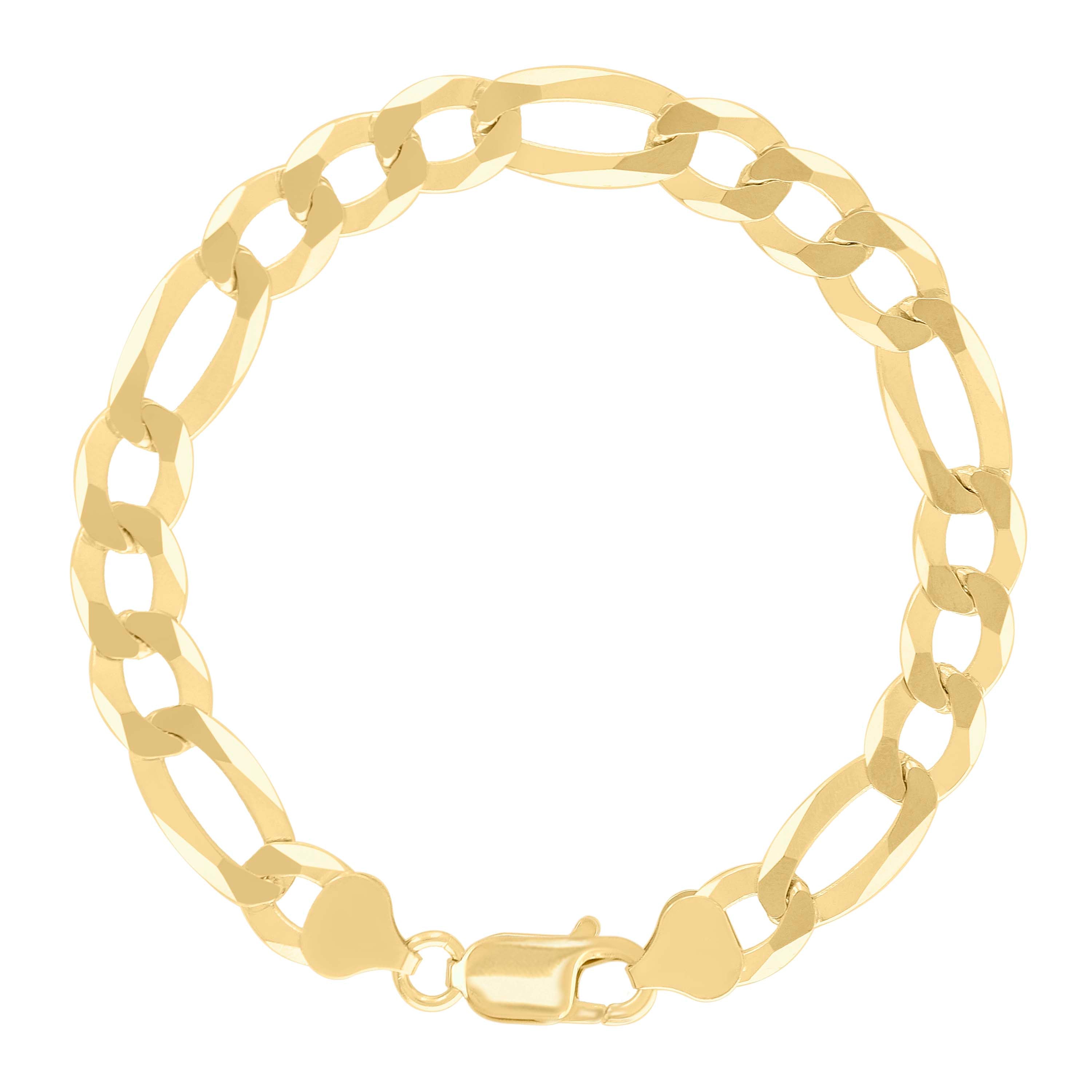 925 Sterling Silver Super Flat Figaro Chain Rhodium Plated 060 2.3mm