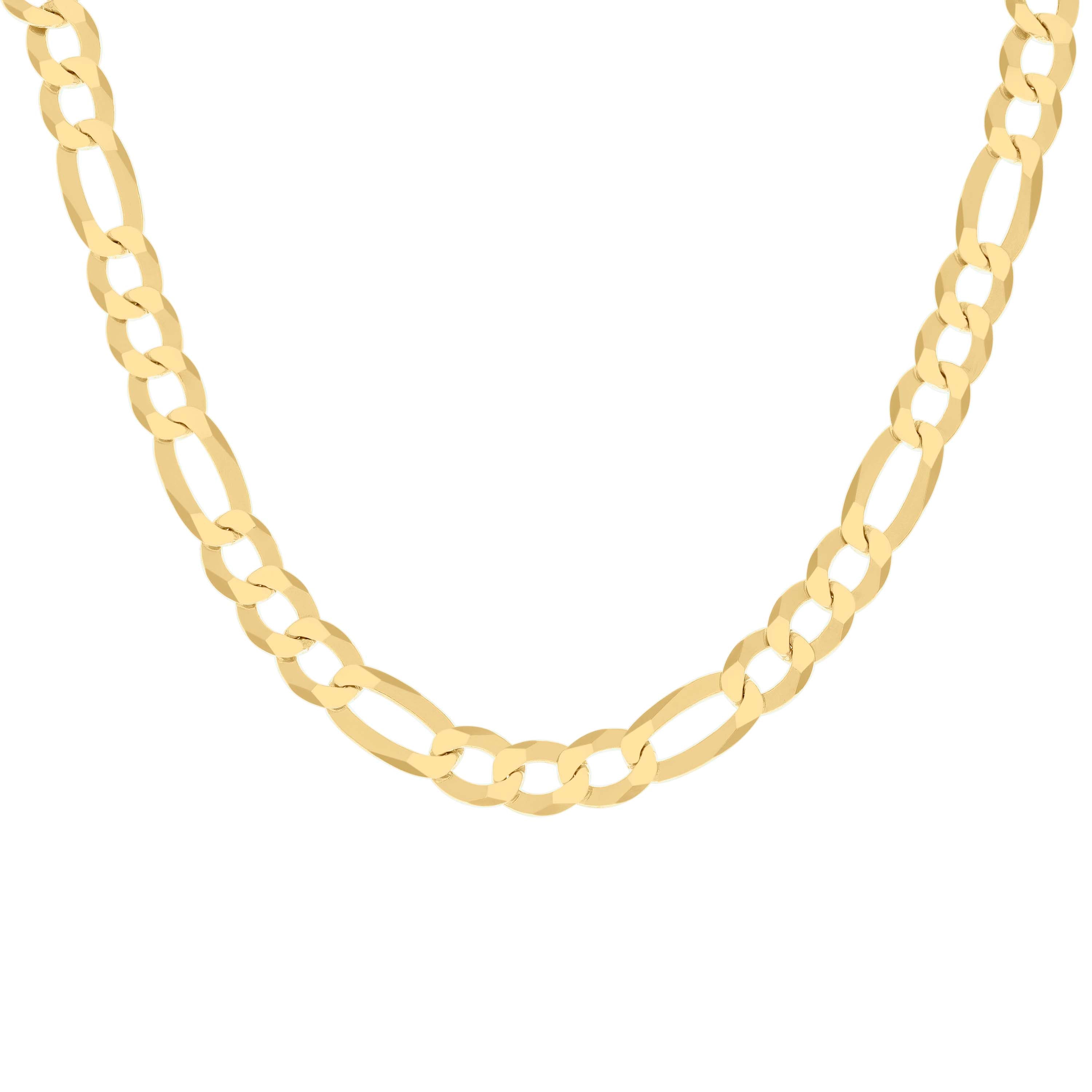 925 Sterling Silver Super Flat Figaro Chain Rhodium Plated 060 2.3mm