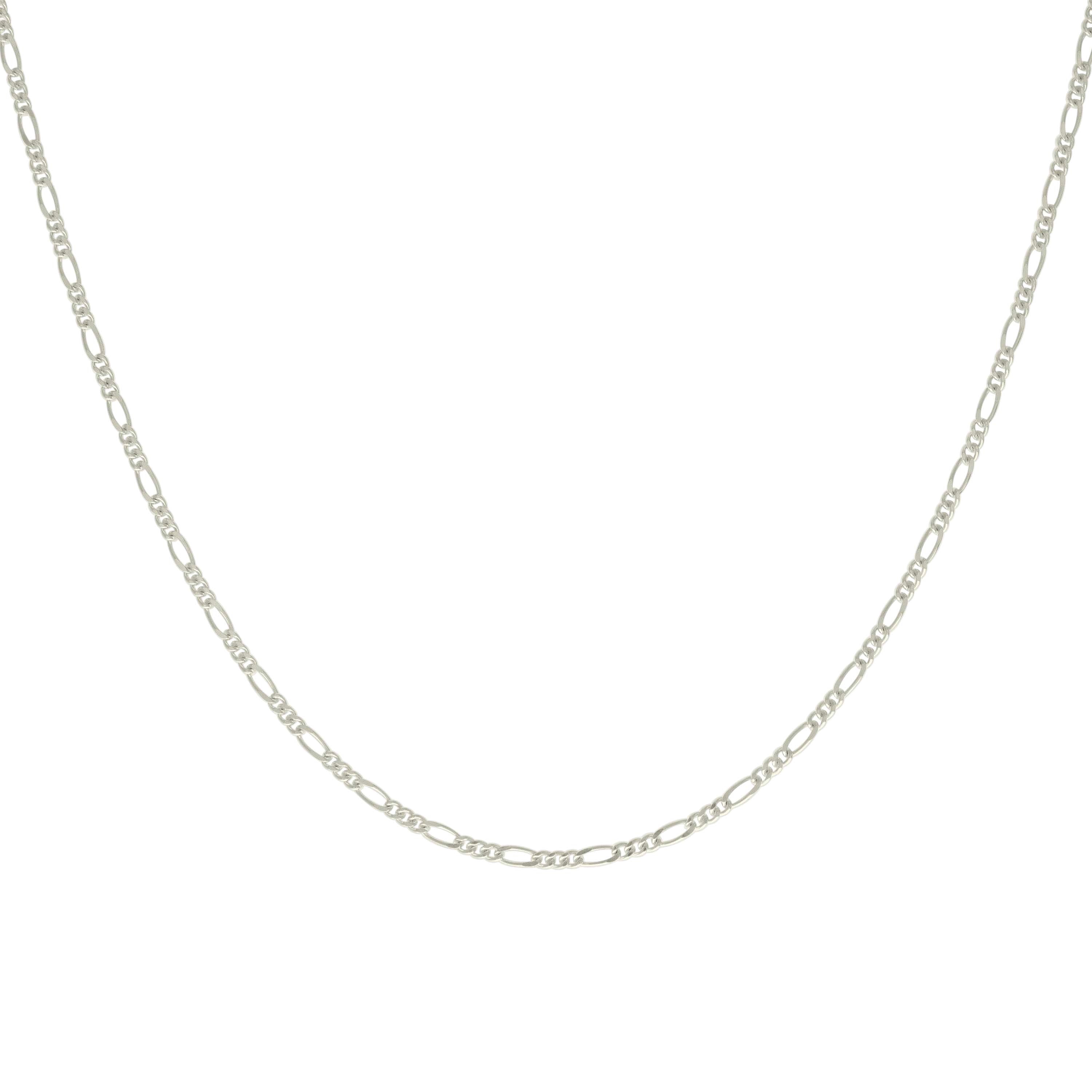 925 Sterling Silver Solid Classic Figaro Silver Plated 060 2.0mm