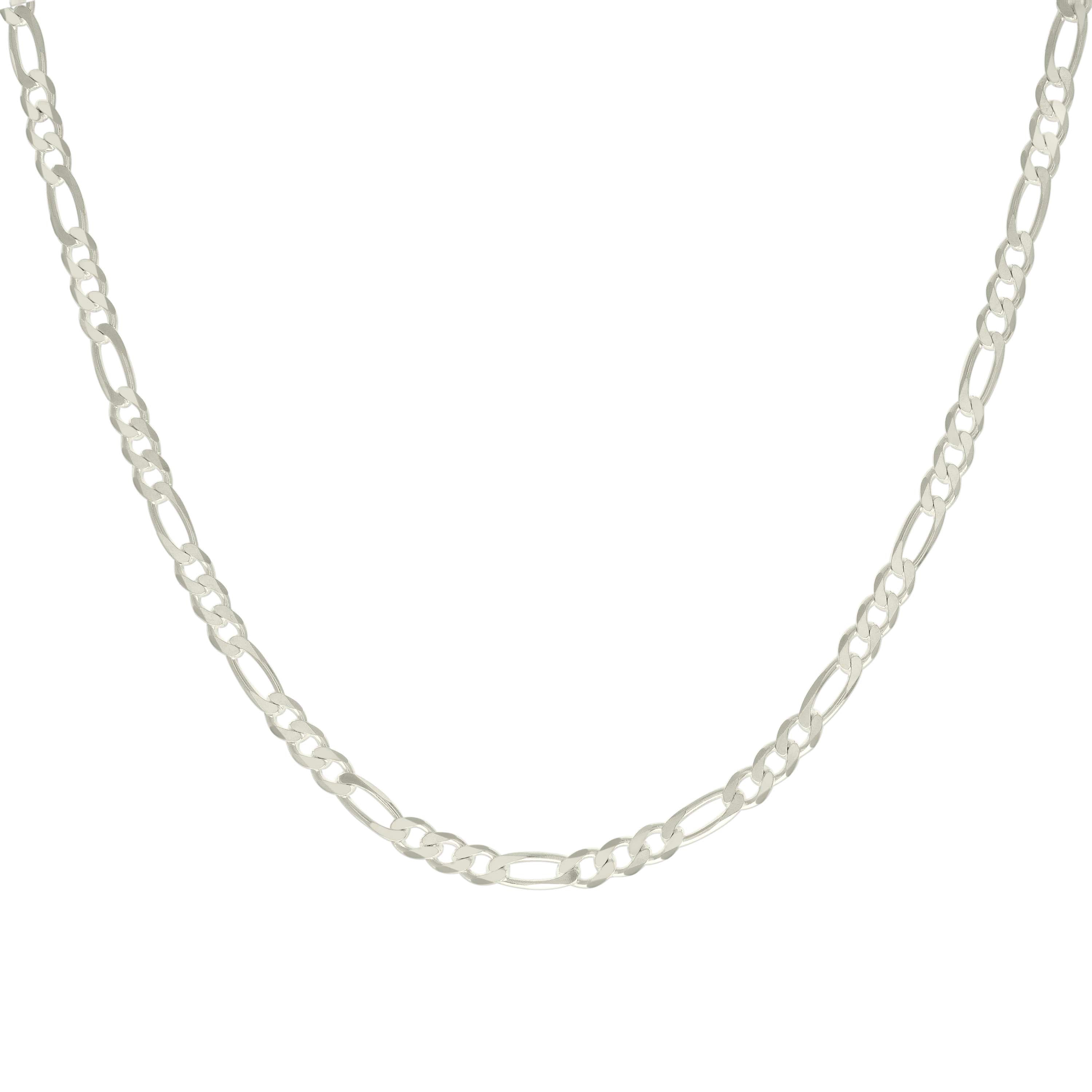925 Sterling Silver Solid Classic Figaro Silver Plated 060 2.0mm
