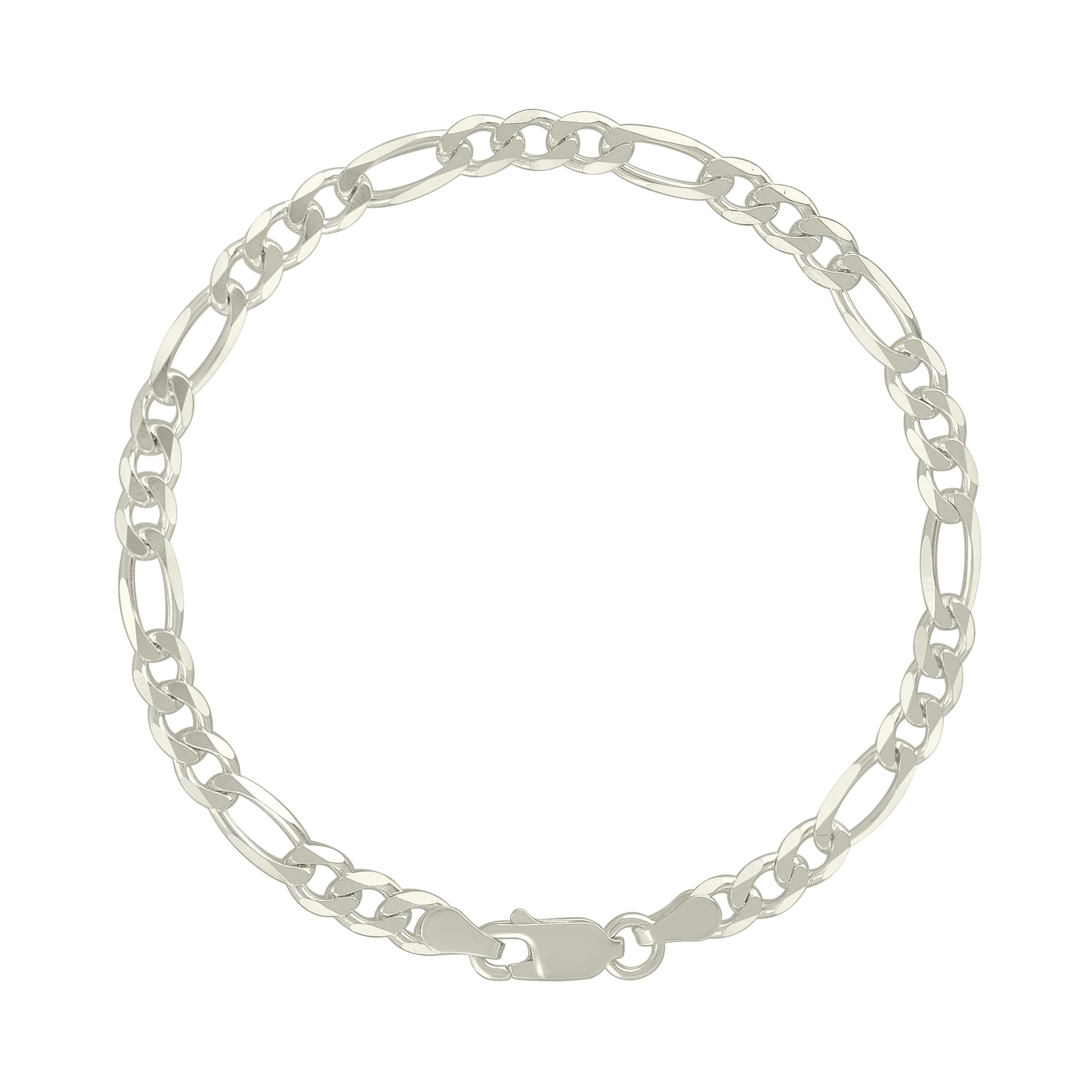 925 Sterling Silver Solid Classic Figaro Silver Plated 060 2.0mm
