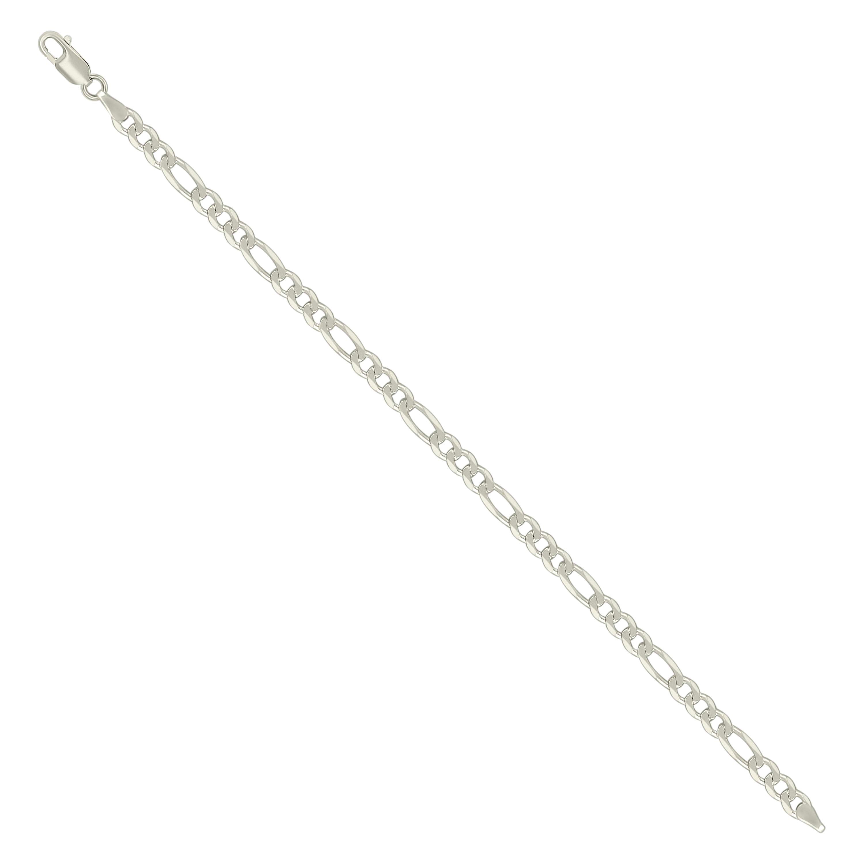 925 Sterling Silver Solid Classic Figaro Silver Plated 060 2.0mm