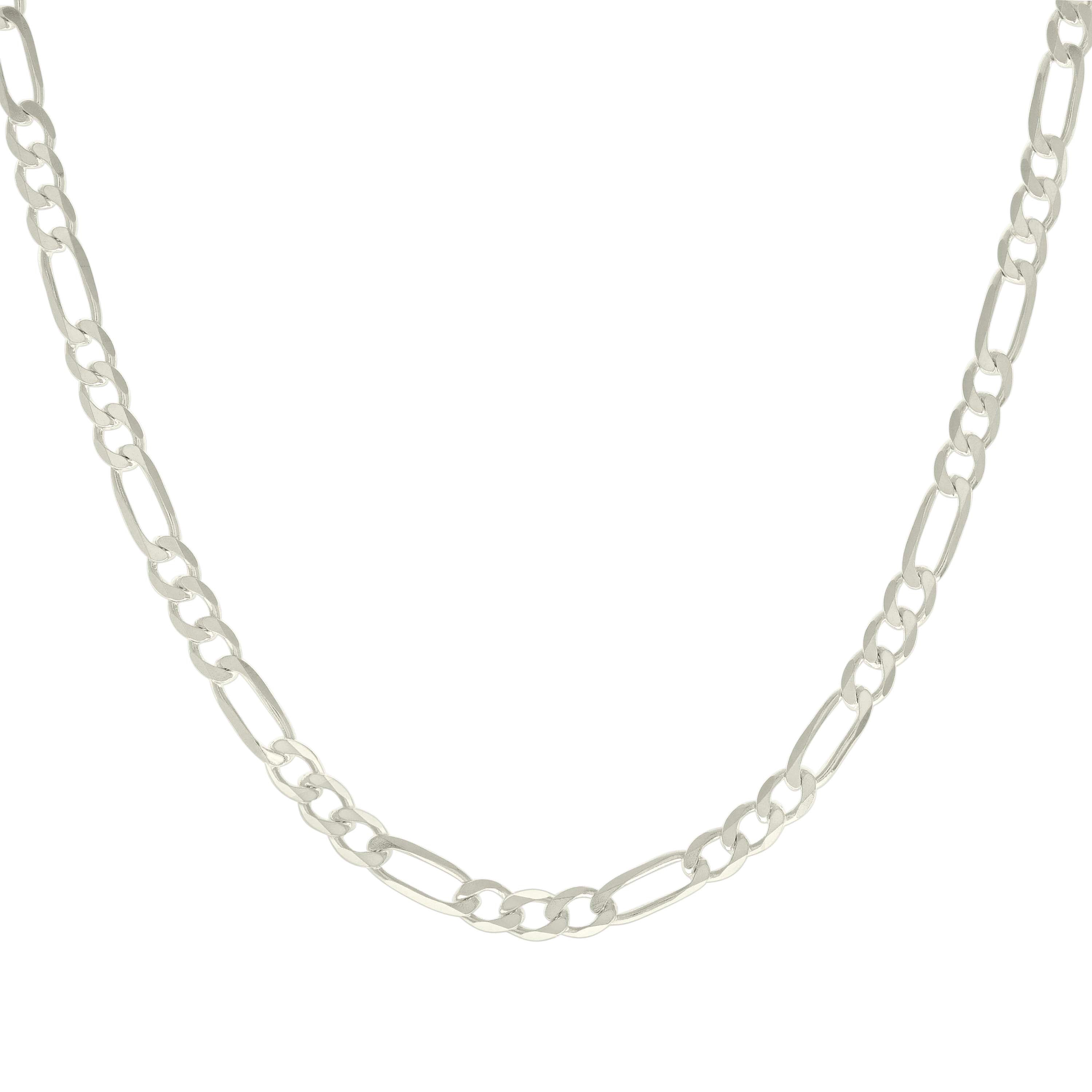 925 Sterling Silver Solid Classic Figaro Silver Plated 060 2.0mm