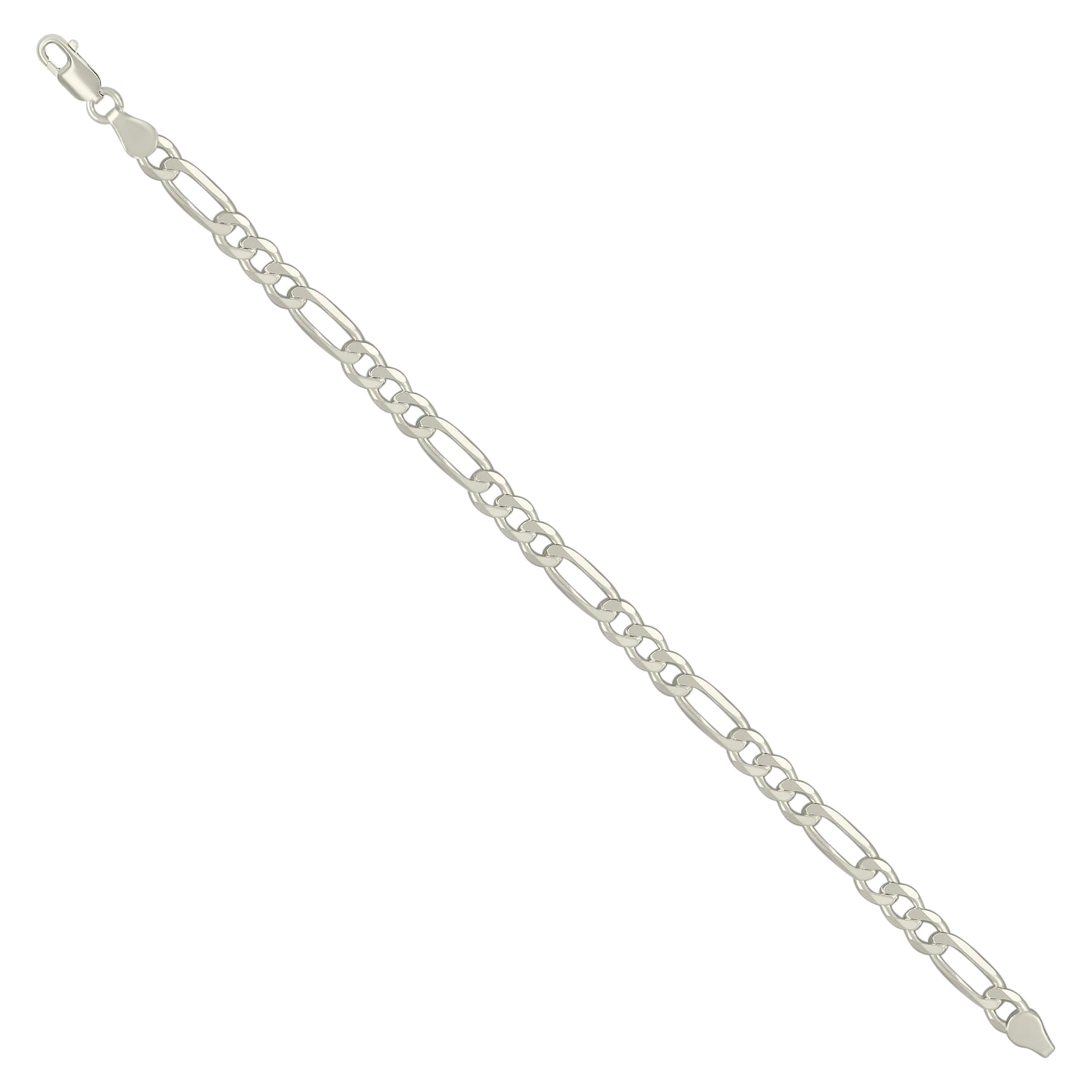 925 Sterling Silver Solid Classic Figaro Silver Plated 060 2.0mm