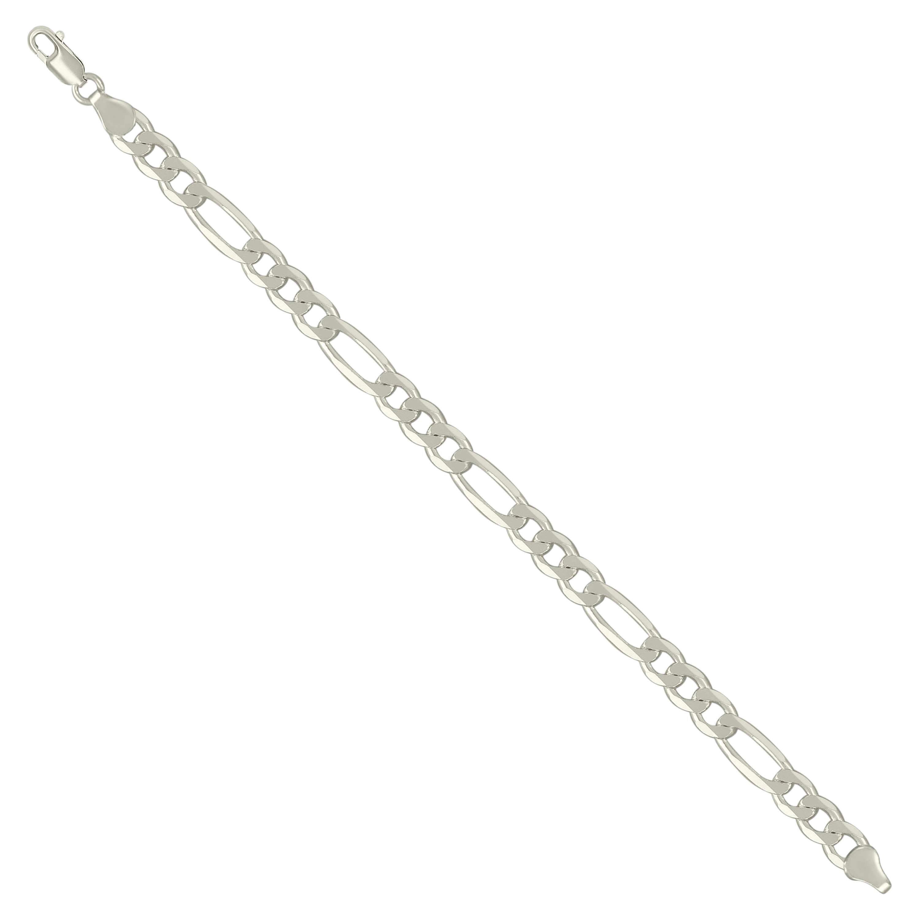 925 Sterling Silver Solid Classic Figaro Silver Plated 060 2.0mm
