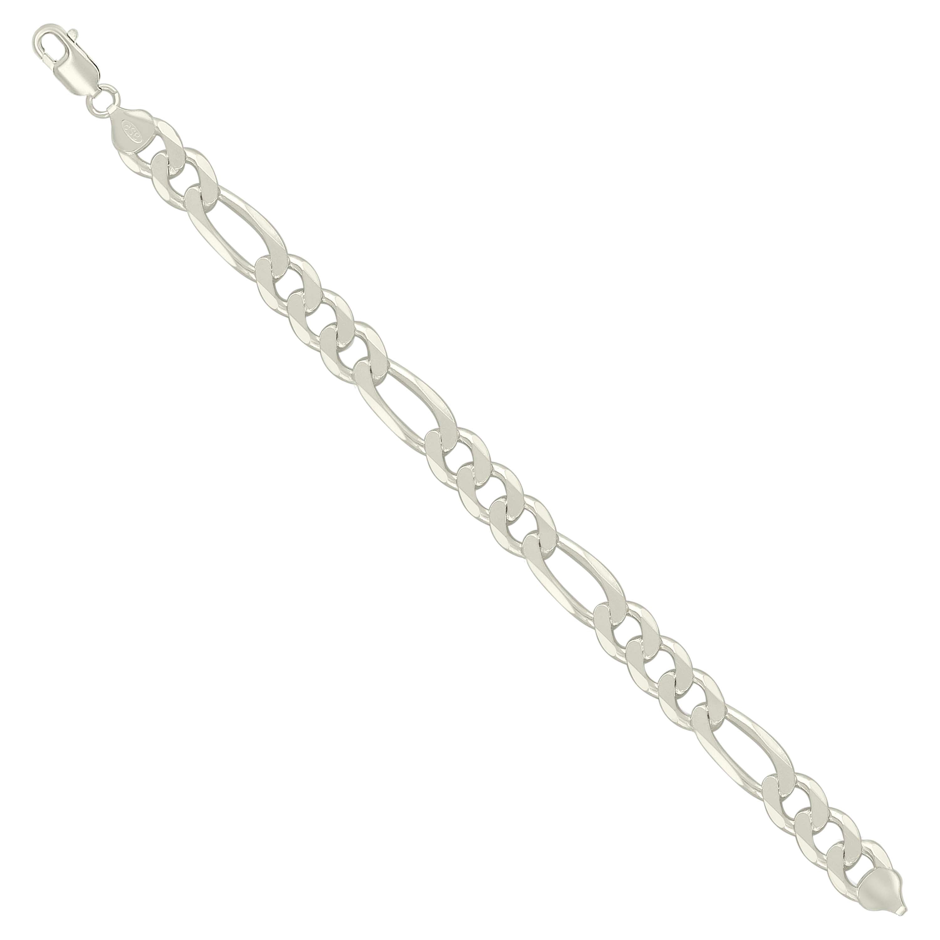 925 Sterling Silver Solid Classic Figaro Silver Plated 060 2.0mm