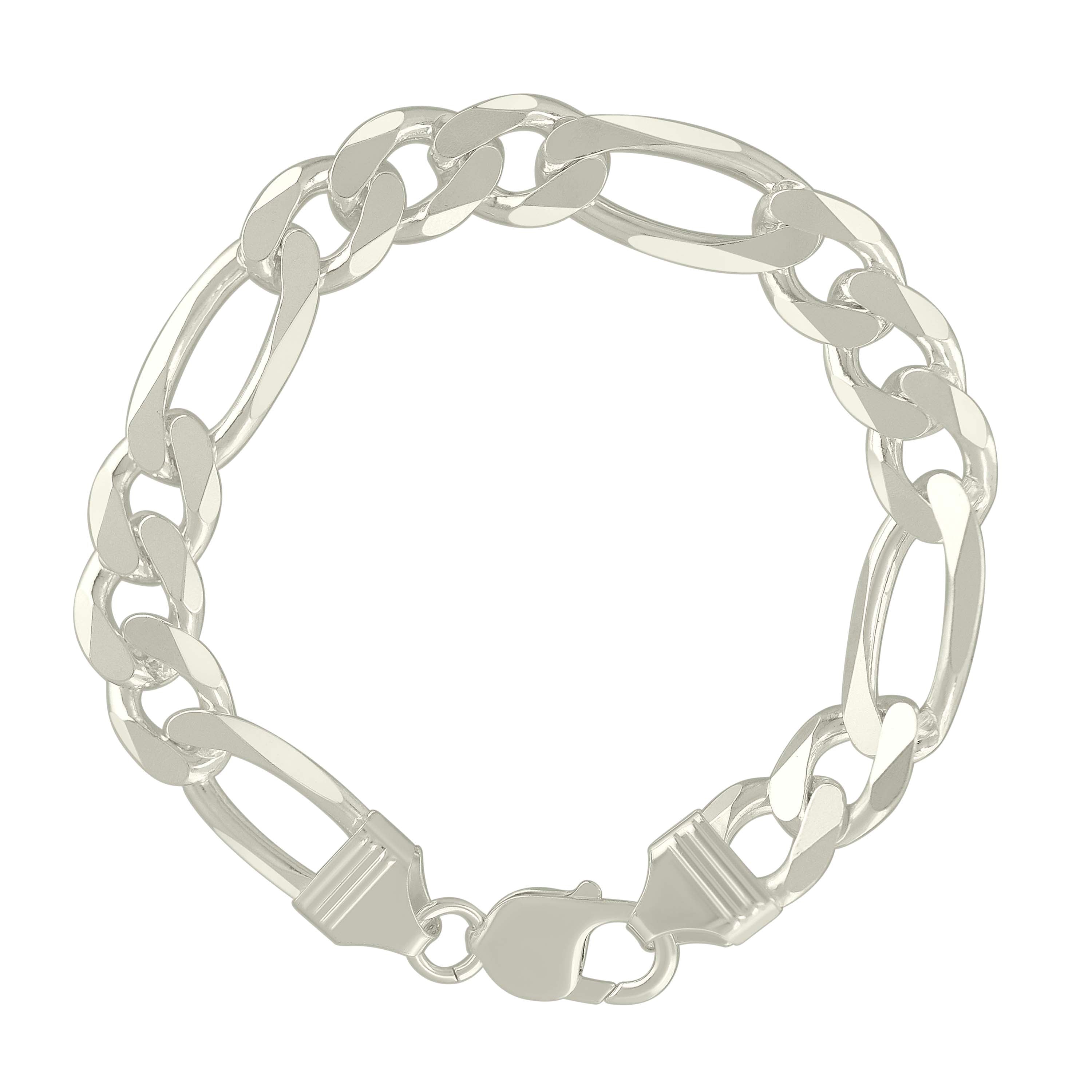 925 Sterling Silver Solid Classic Figaro Silver Plated 060 2.0mm