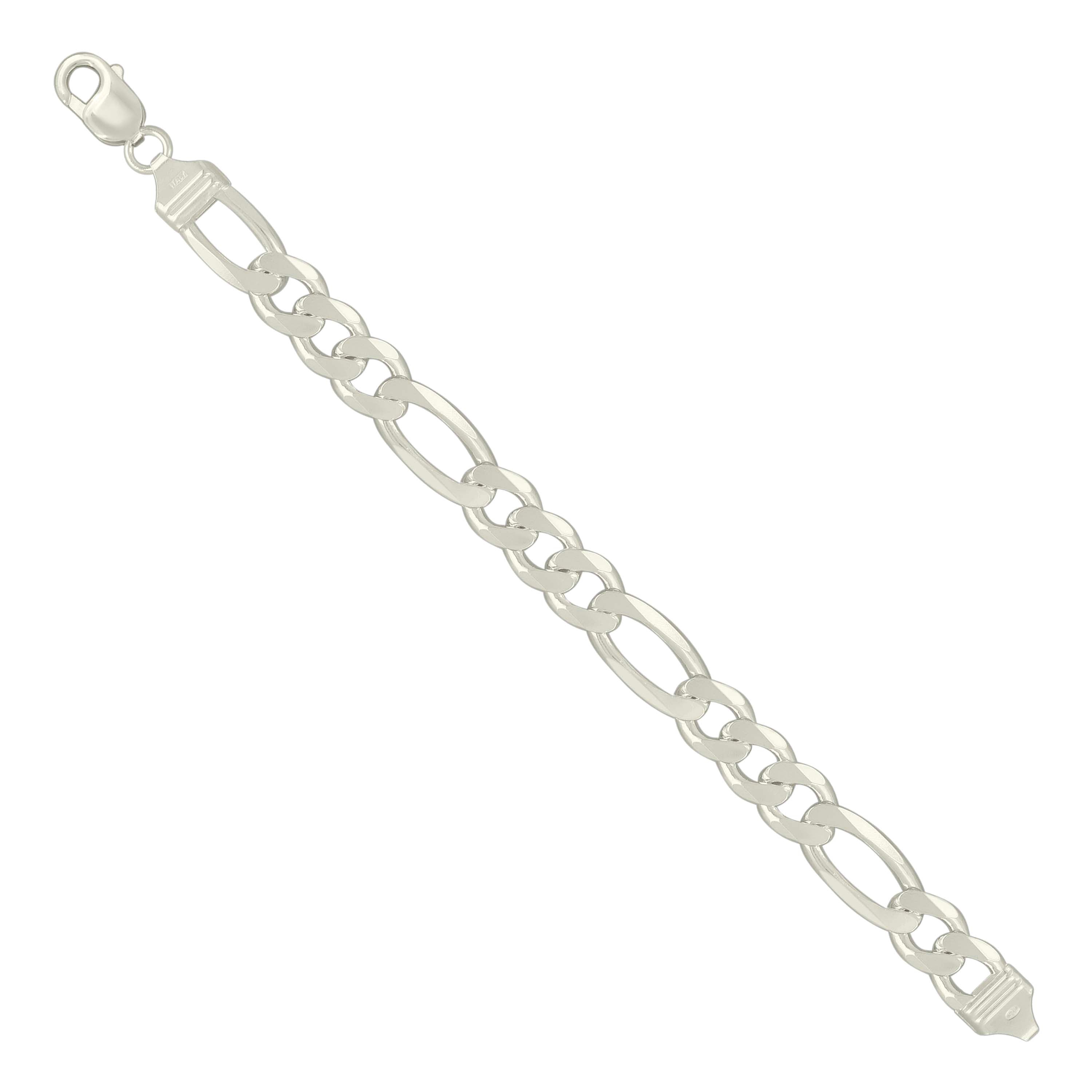 925 Sterling Silver Solid Classic Figaro Silver Plated 060 2.0mm