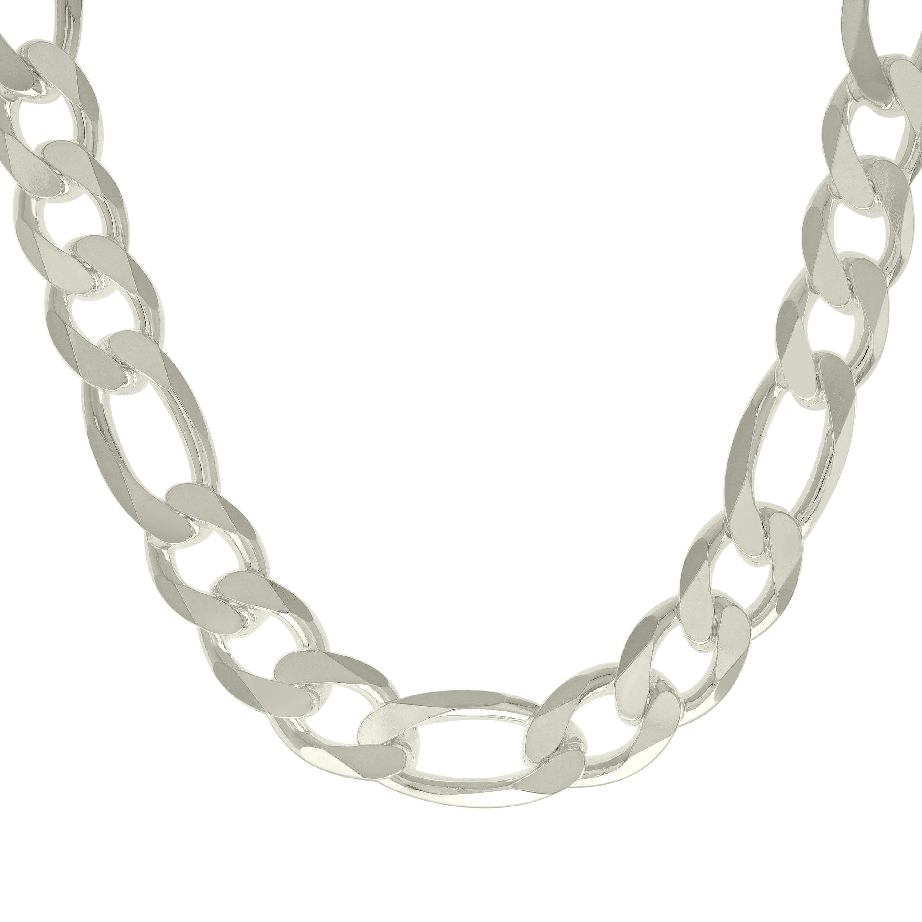 925 Sterling Silver Solid Classic Figaro Silver Plated 060 2.0mm