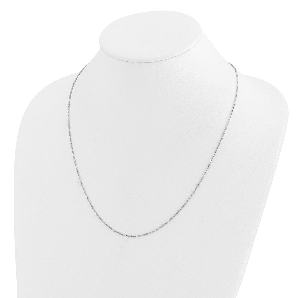 14K White Gold Adjustable 1.2Mm D/C Wheat Chain