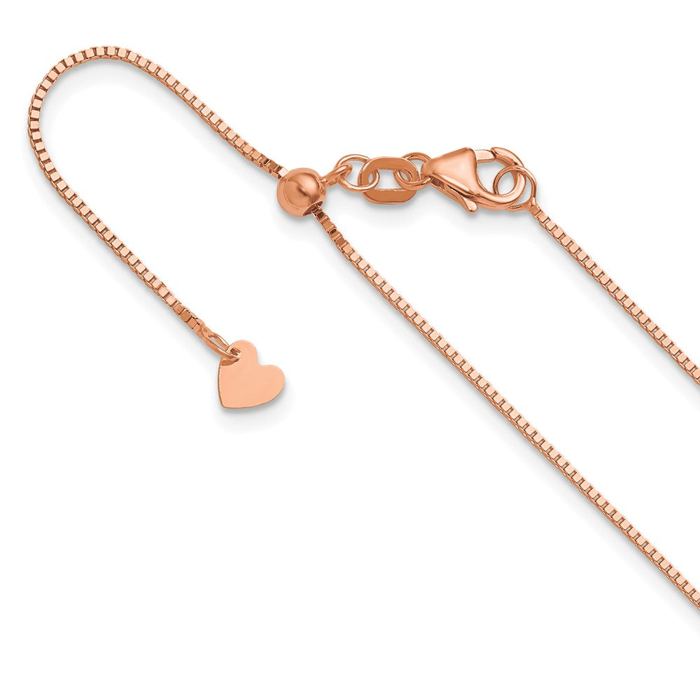 14K Rose Gold Adjustable .8Mm Box Chain