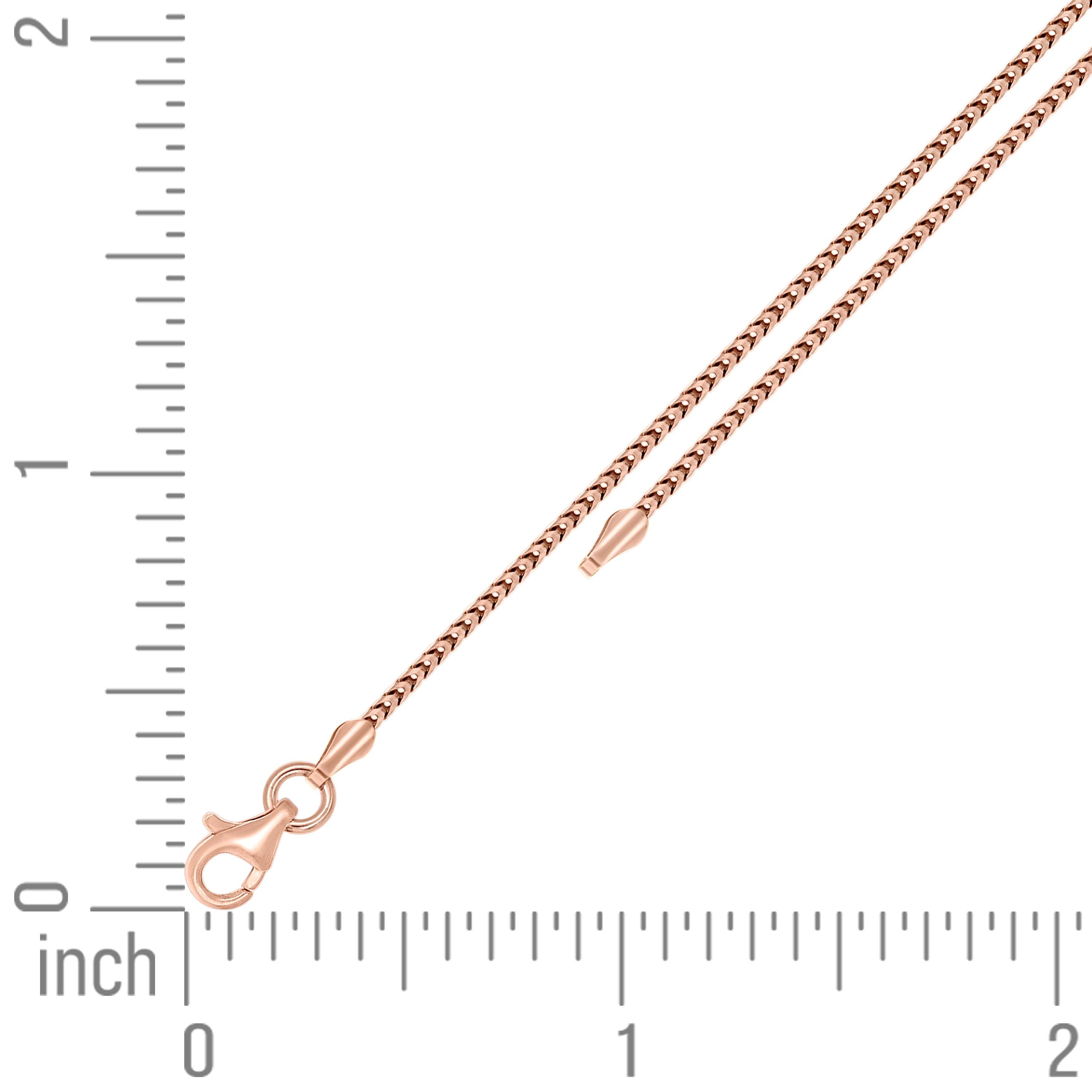 925 Silver Solid Franco Chain Rhodium 030 0.5mm