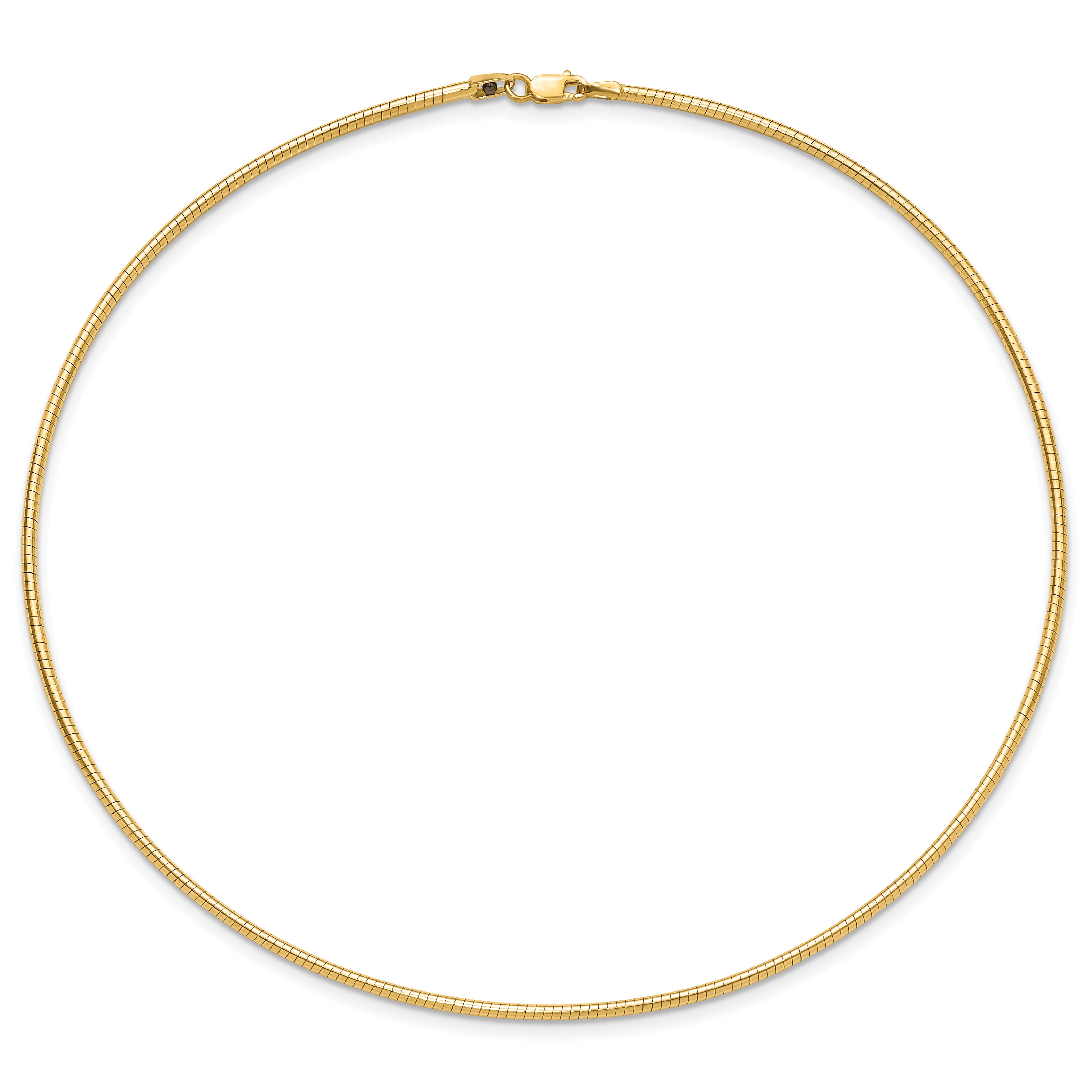 14K 2mm Round Omega Necklace