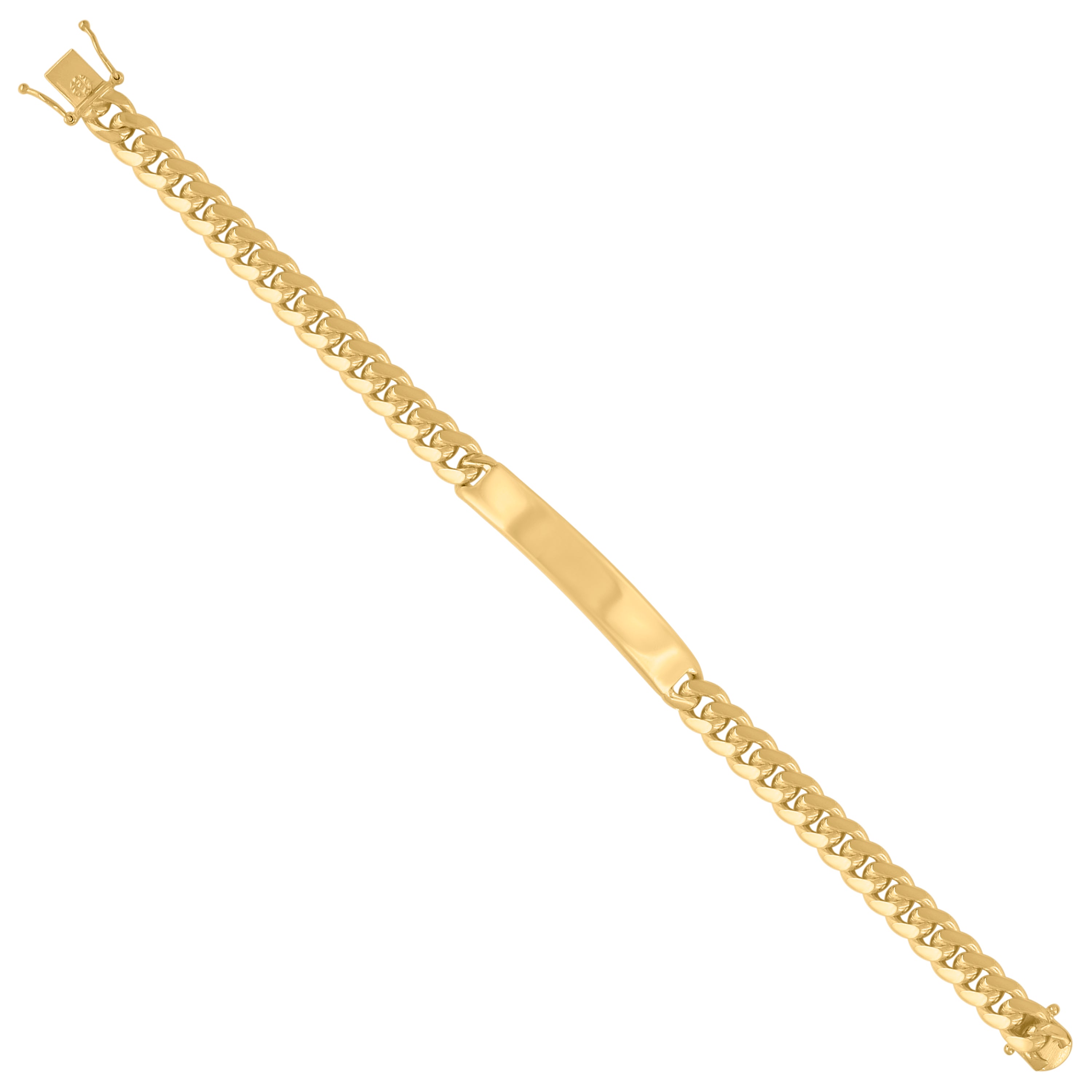 925 Sterling Silver Yellow-Tone Mens ID Bracelet