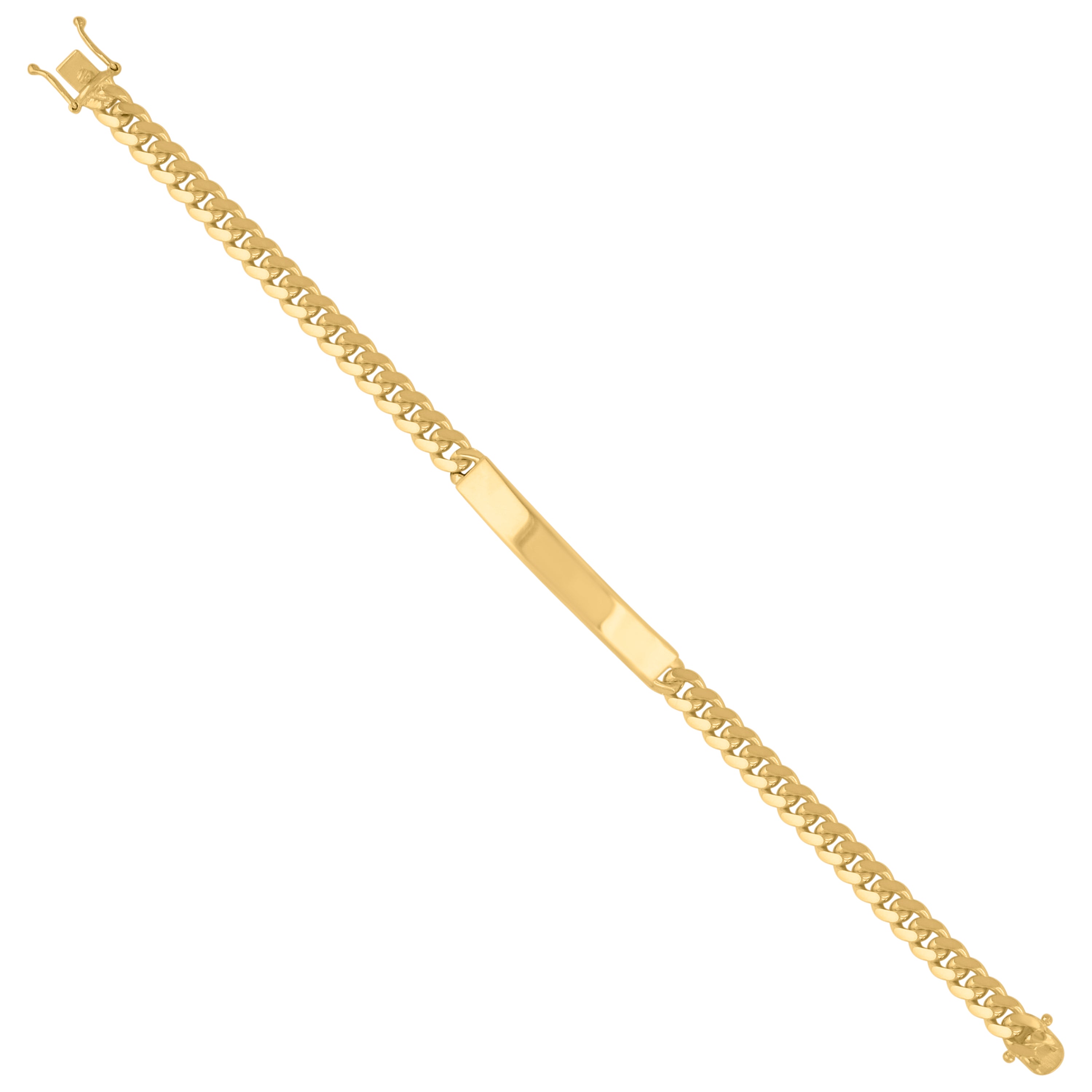 925 Sterling Silver Yellow-Tone Mens ID Bracelet