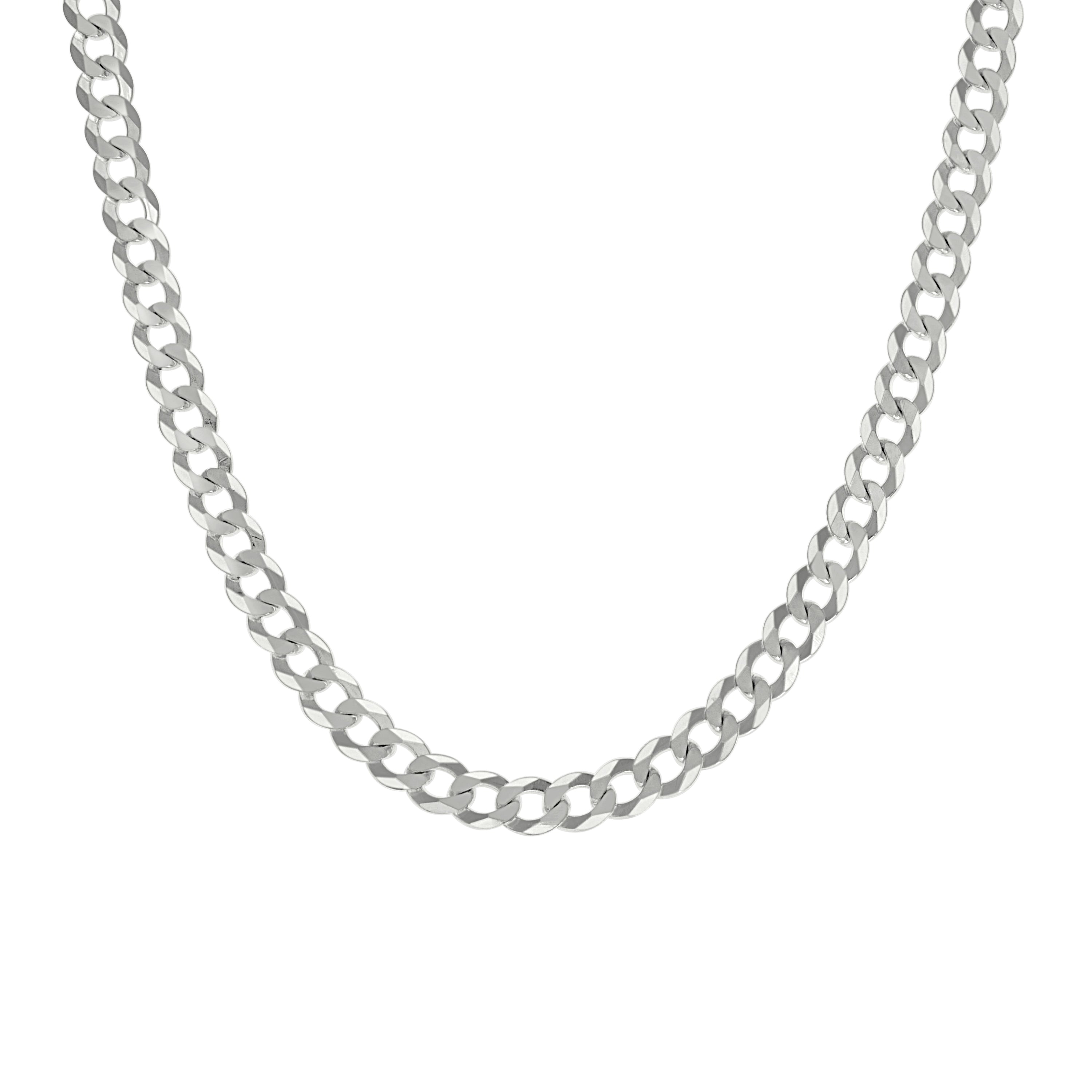 925 Sterling Silver Solid Super Flat Cuban Chain Silver 060 2.3mm