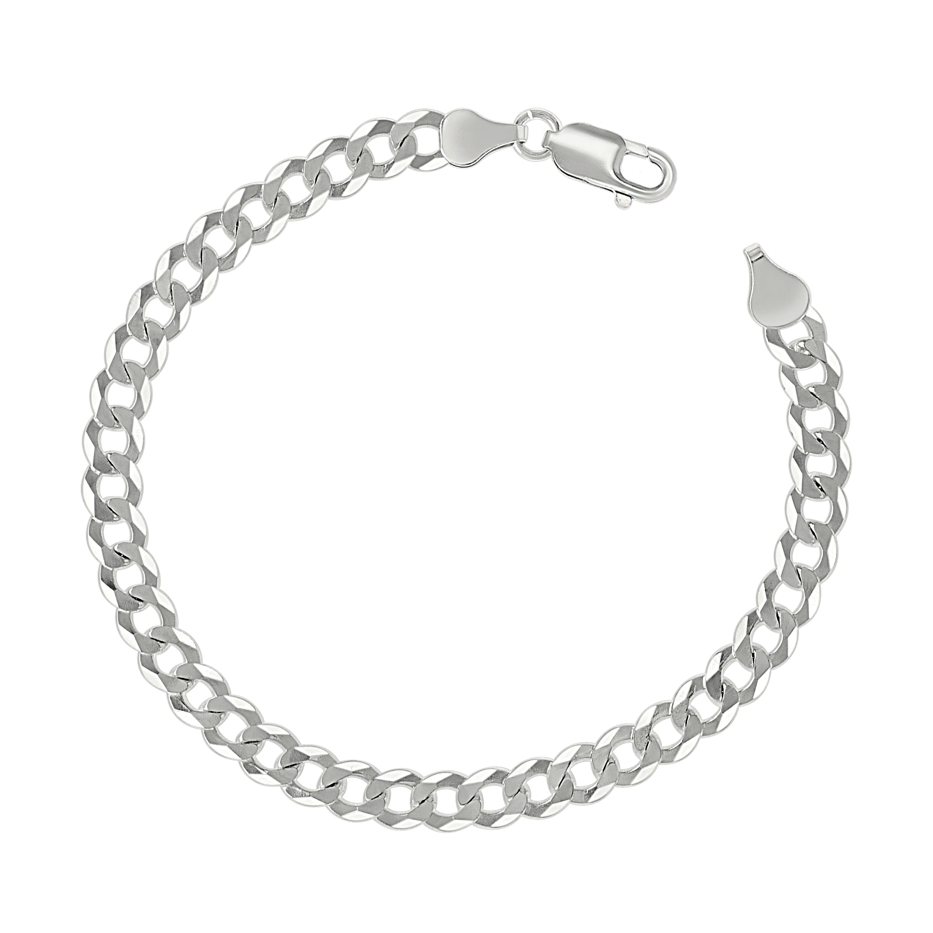 925 Sterling Silver Solid Super Flat Cuban Chain Silver 060 2.3mm
