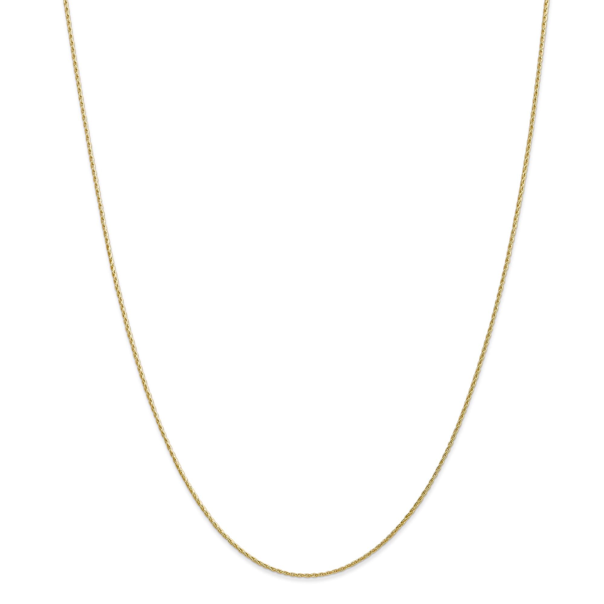 14K 24 Inch 1Mm Round Parisian Wheat With Lobster Clasp Chain
