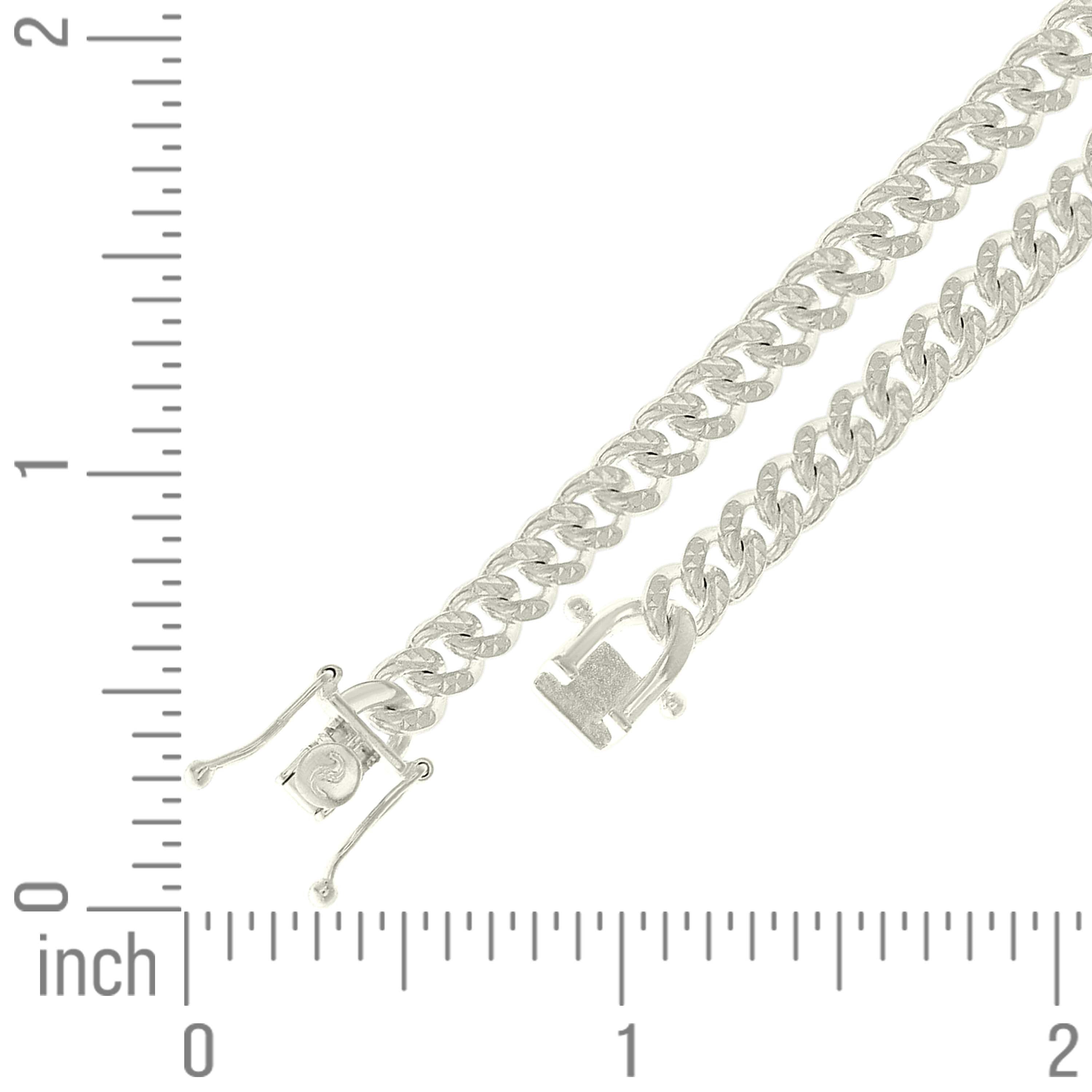 925 Sterling Silver Solid Miami Cuban Pyramid Chain Silver 150 4.9mm